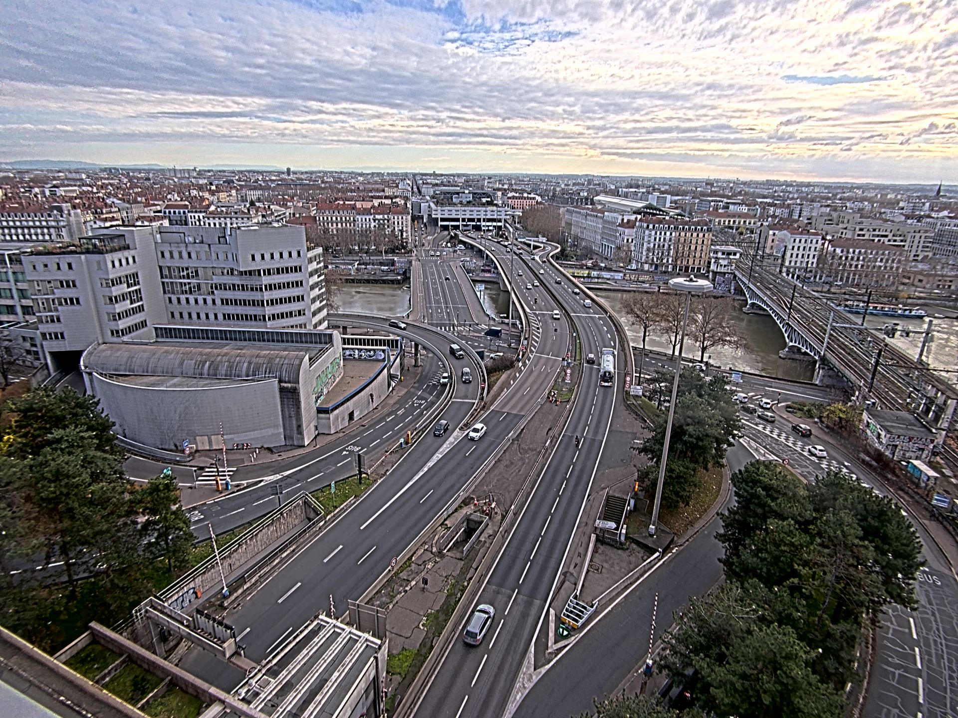 Caméra autoroute à Lyon Perrache à l'entrée Sud du Tunnel sous Fourvière, en direction de Marseille