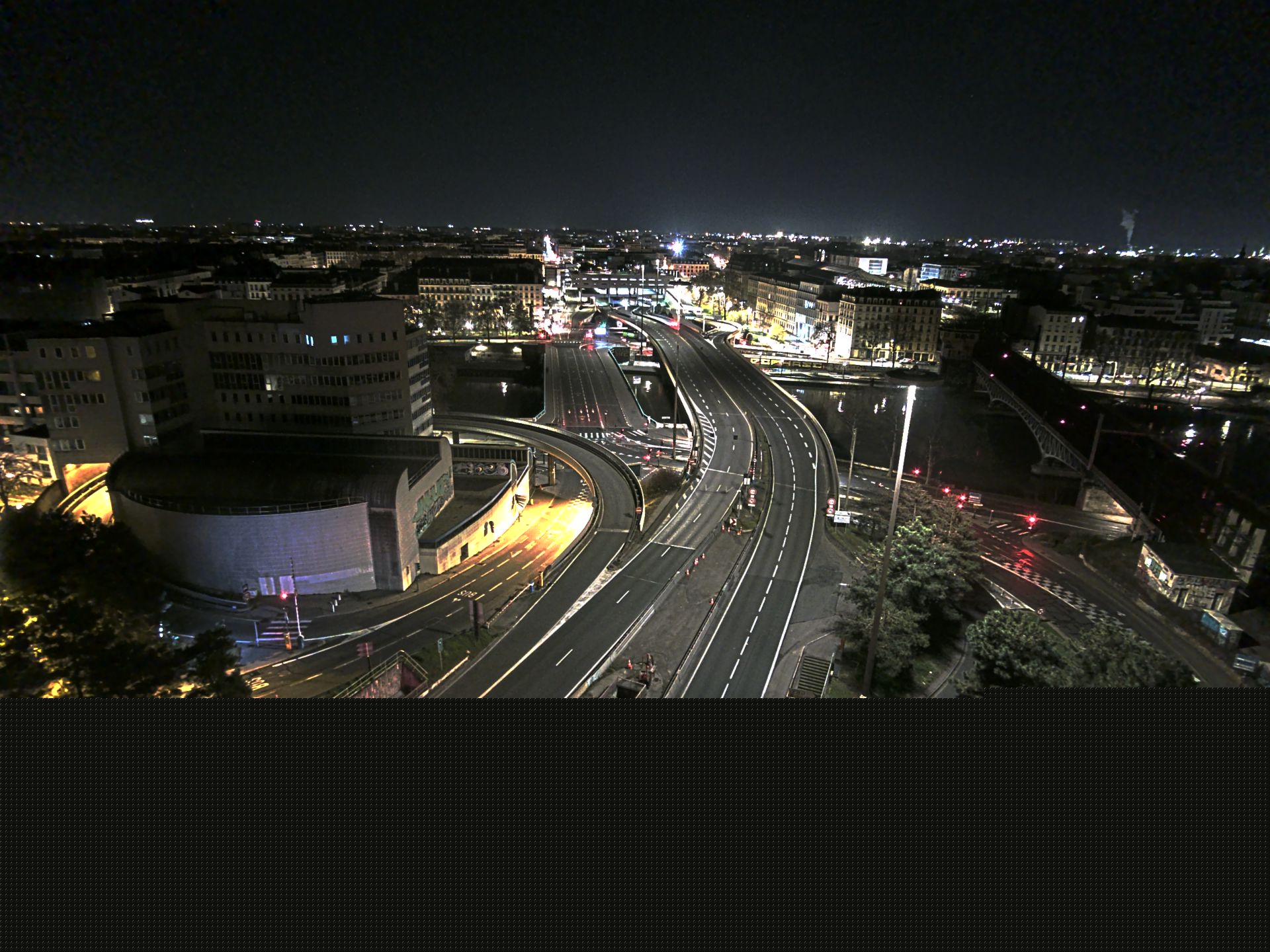 Caméra autoroute à Lyon Perrache à l'entrée Sud du Tunnel sous Fourvière, en direction de Marseille