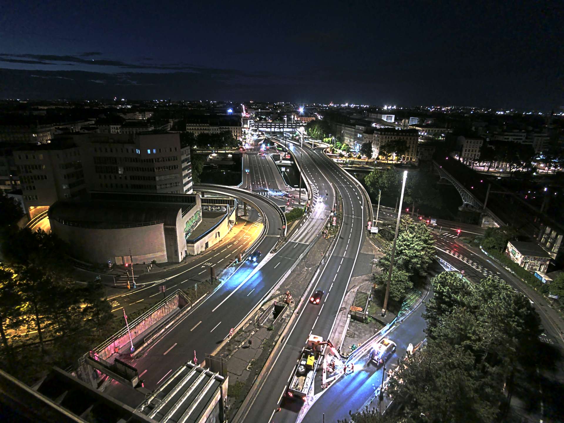Caméra autoroute à Lyon Perrache à l'entrée Sud du Tunnel sous Fourvière, en direction de Marseille