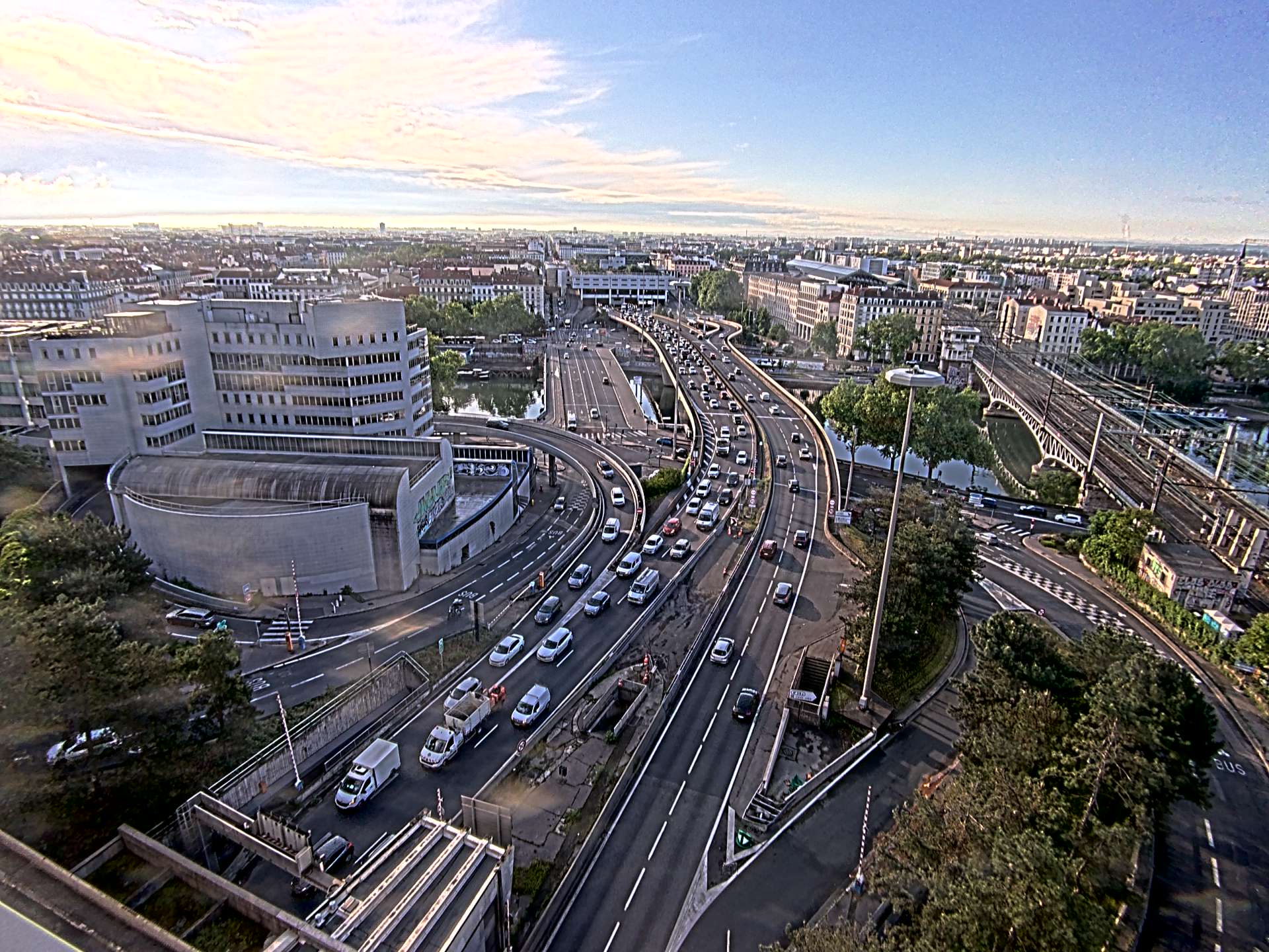 Caméra autoroute à Lyon Perrache à l'entrée Sud du Tunnel sous Fourvière, en direction de Marseille