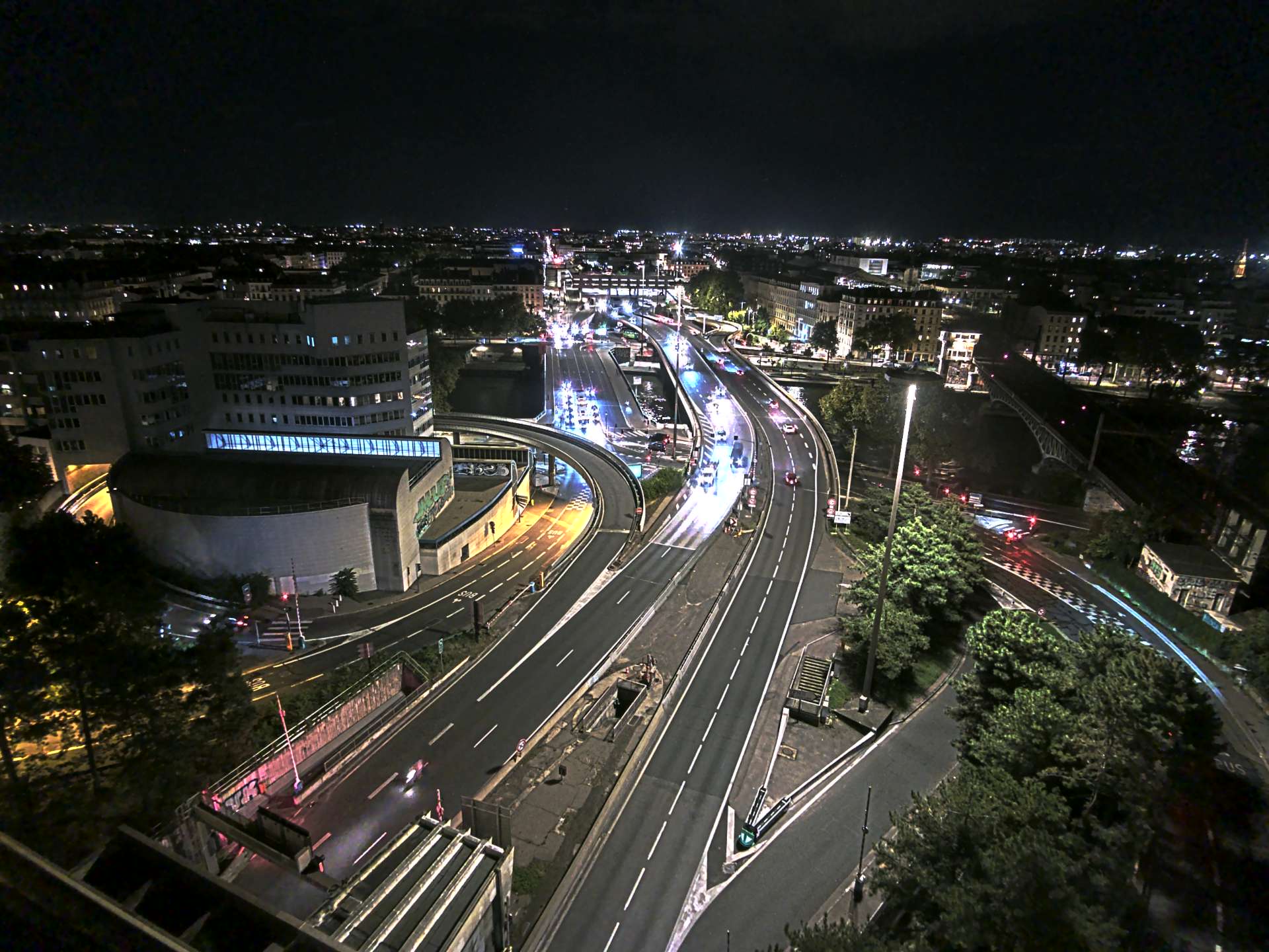 Caméra autoroute à Lyon Perrache à l'entrée Sud du Tunnel sous Fourvière, en direction de Marseille