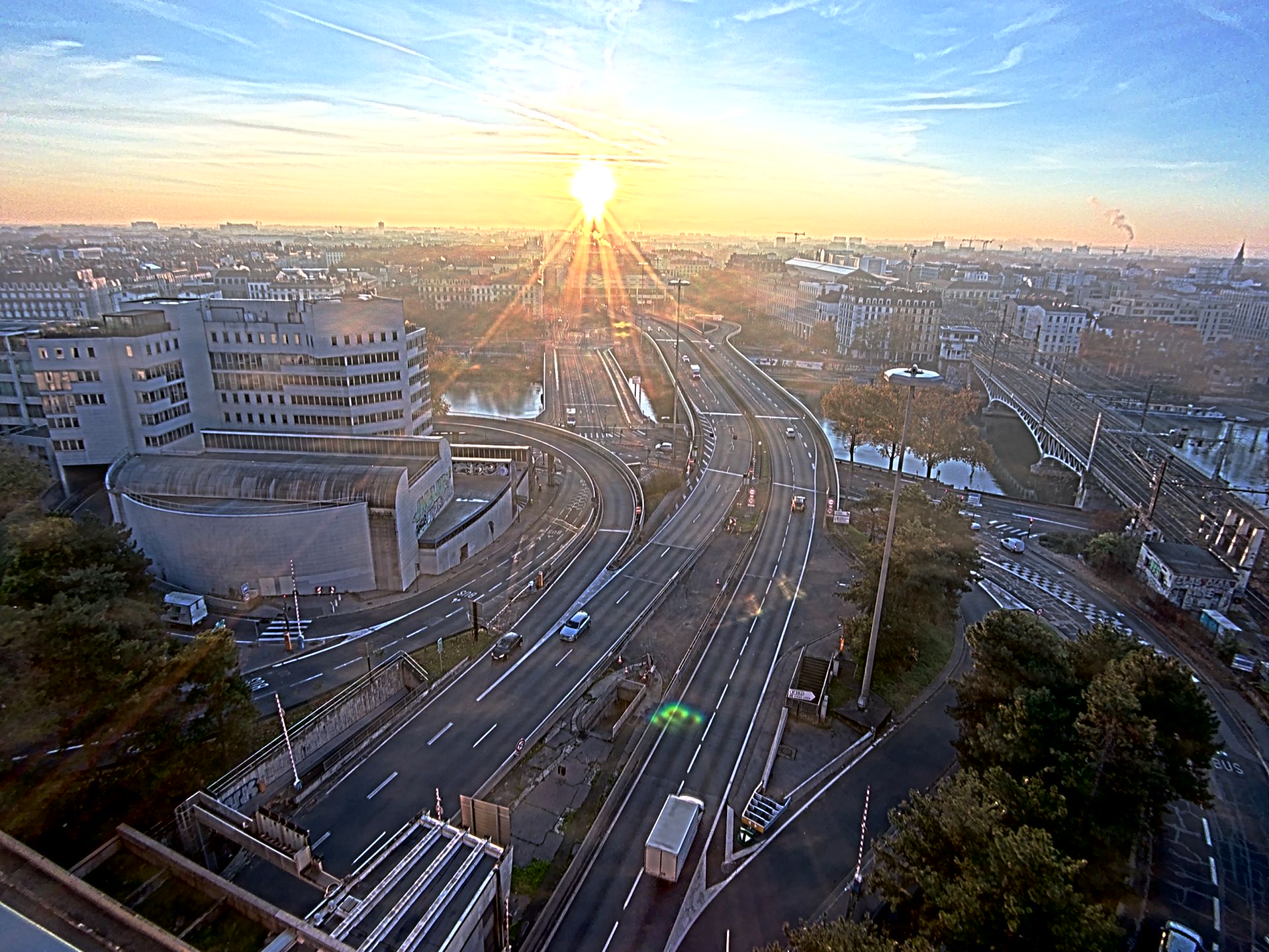 Caméra autoroute à Lyon Perrache à l'entrée Sud du Tunnel sous Fourvière, en direction de Marseille