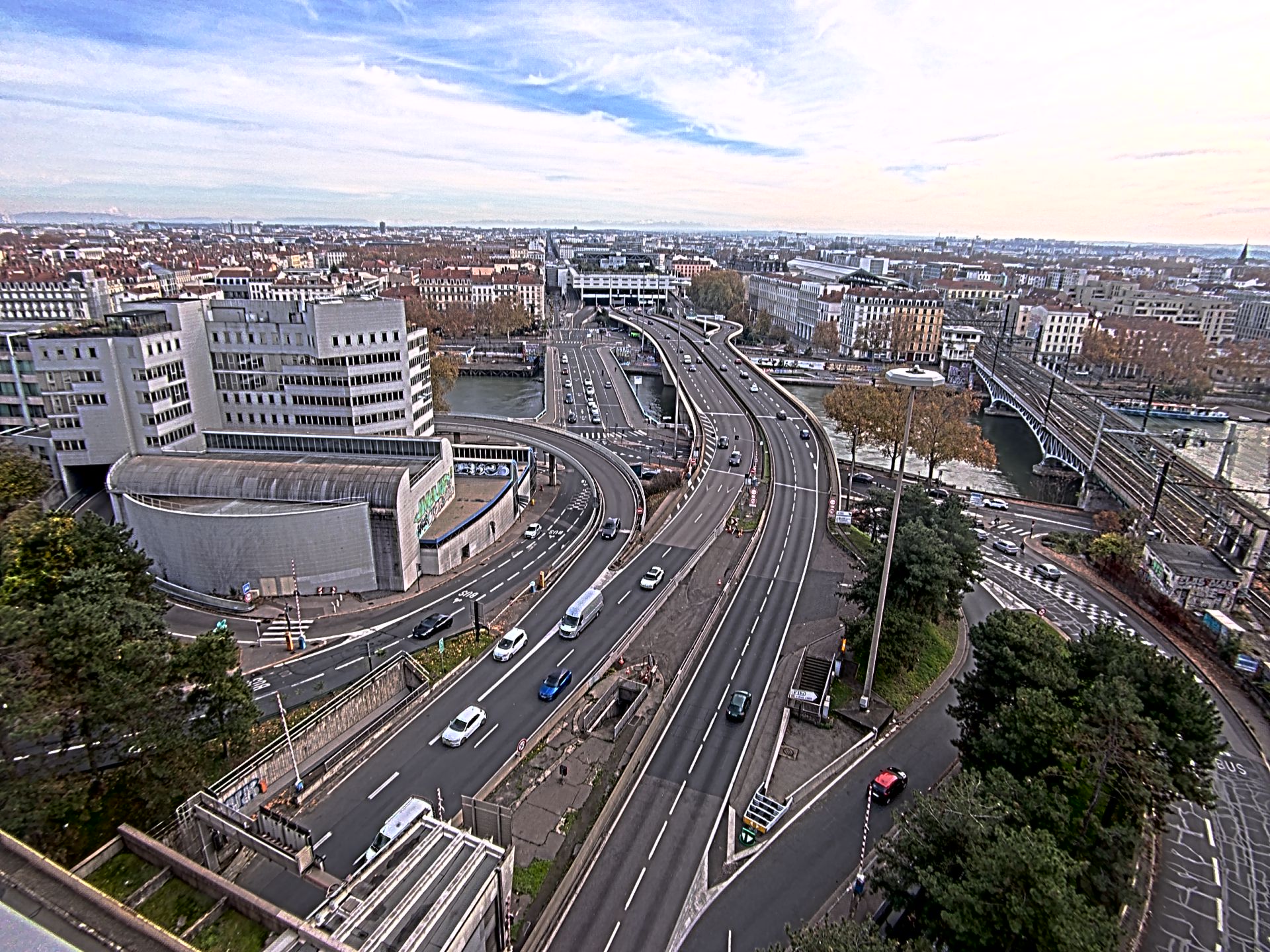 Caméra autoroute à Lyon Perrache à l'entrée Sud du Tunnel sous Fourvière, en direction de Marseille
