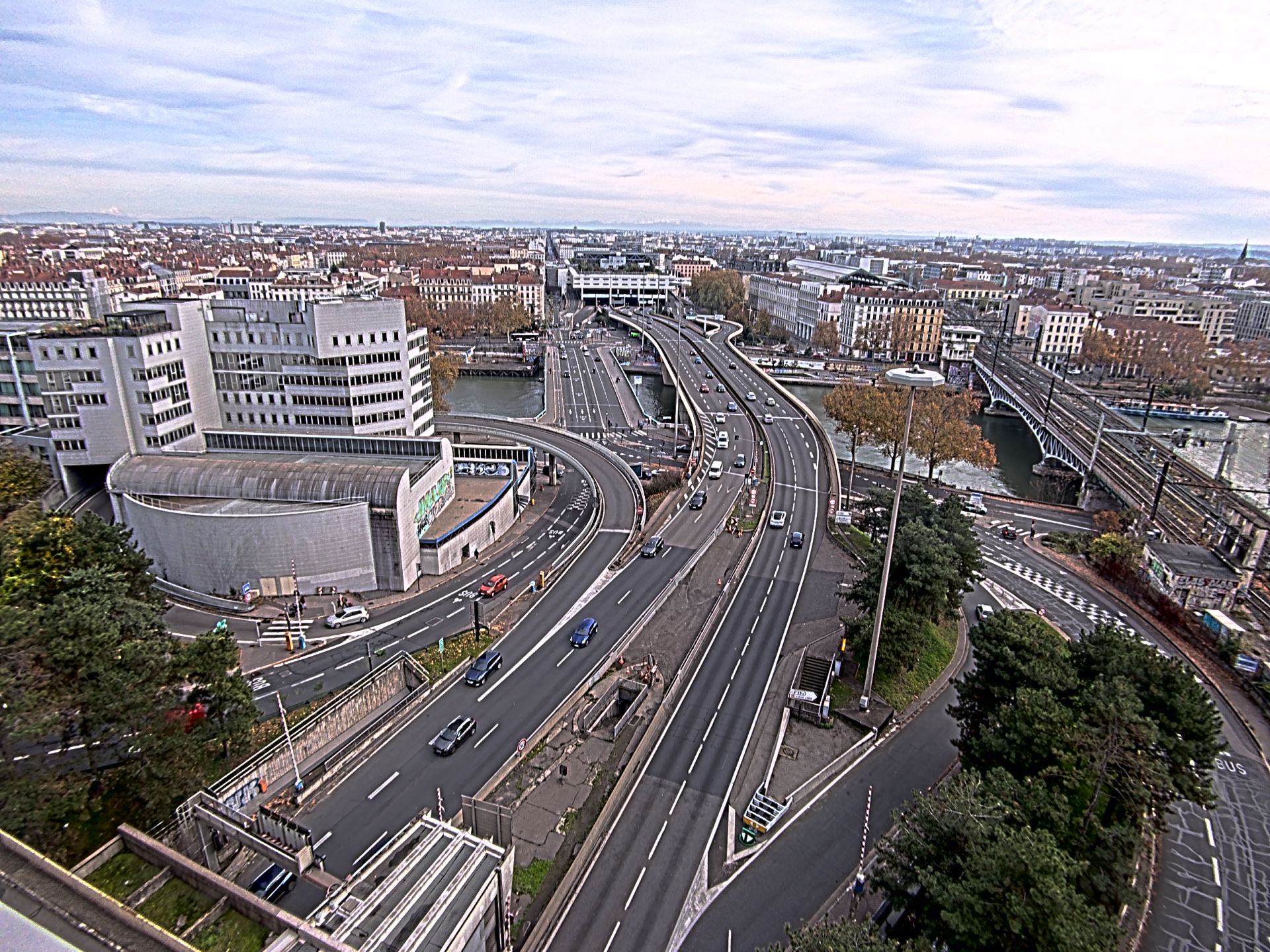 Caméra autoroute à Lyon Perrache à l'entrée Sud du Tunnel sous Fourvière, en direction de Marseille