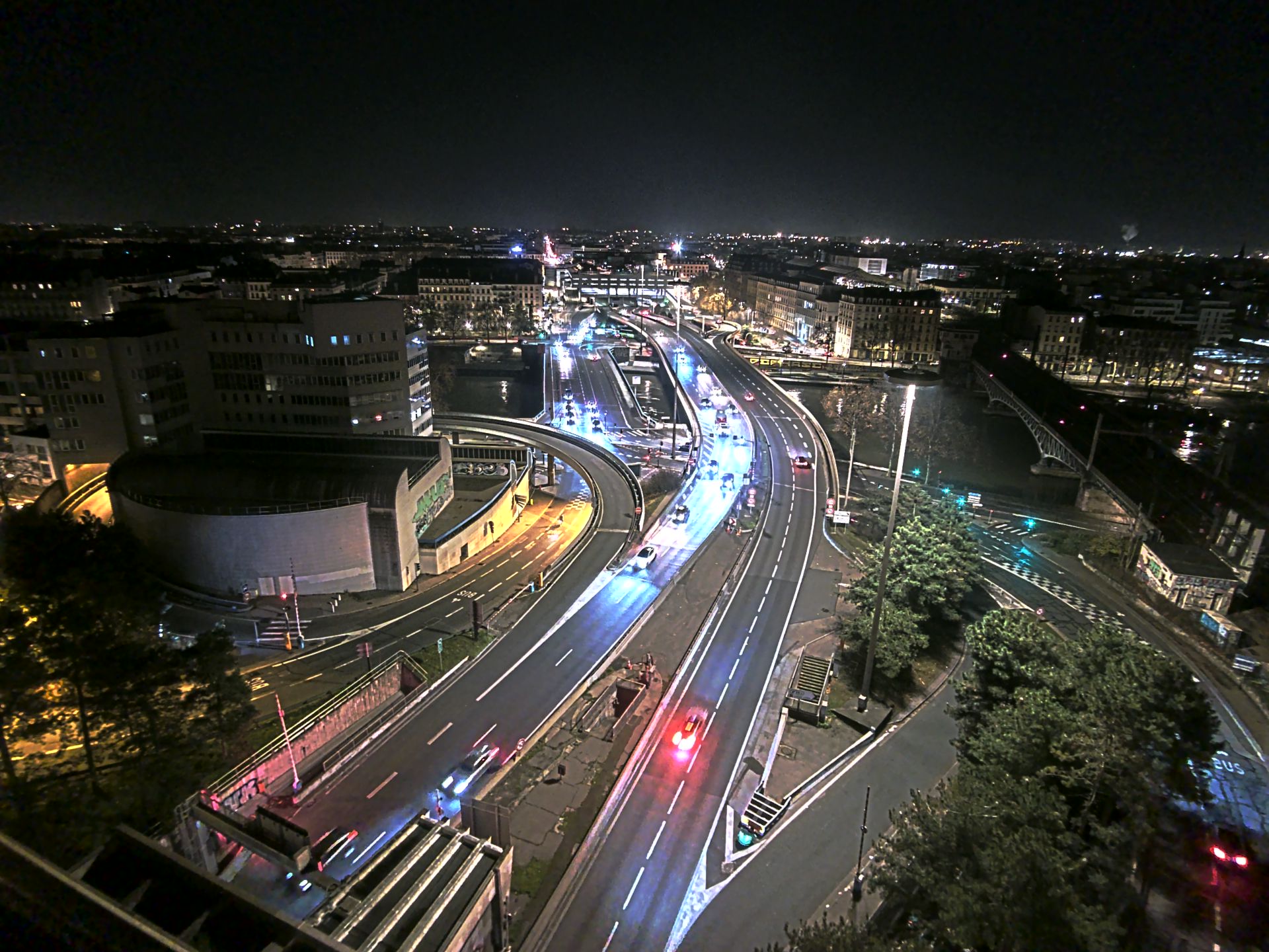 Caméra autoroute à Lyon Perrache à l'entrée Sud du Tunnel sous Fourvière, en direction de Marseille