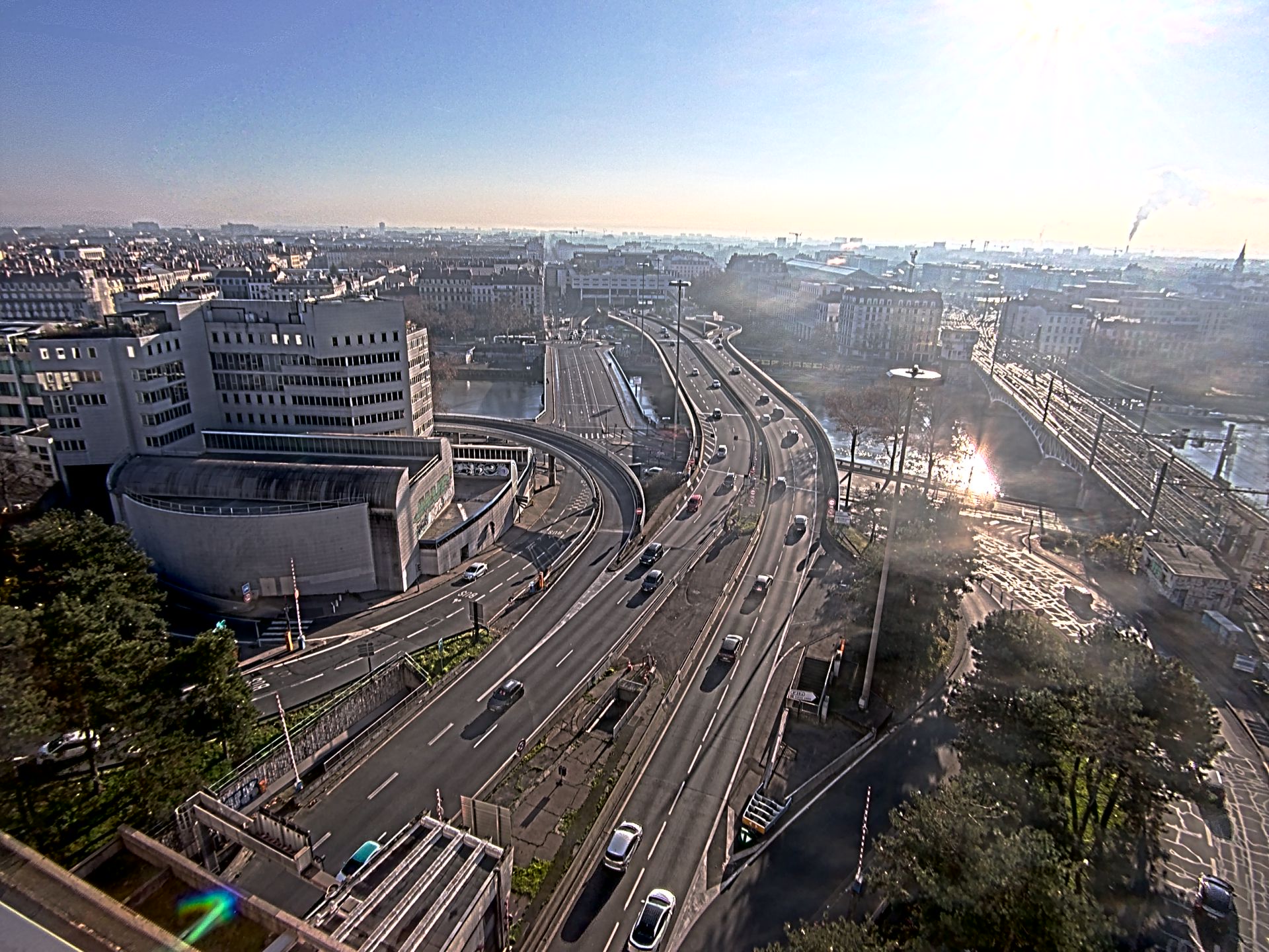 Caméra autoroute à Lyon Perrache à l'entrée Sud du Tunnel sous Fourvière, en direction de Marseille