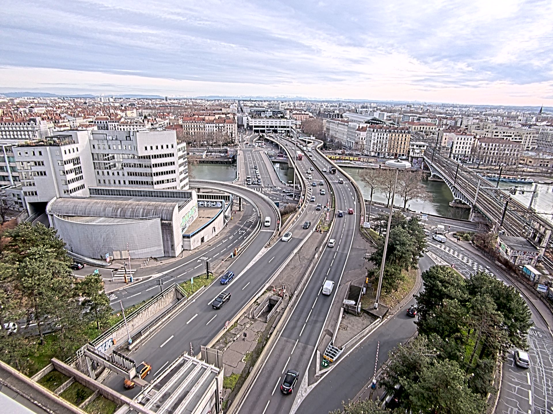 Caméra autoroute à Lyon Perrache à l'entrée Sud du Tunnel sous Fourvière, en direction de Marseille