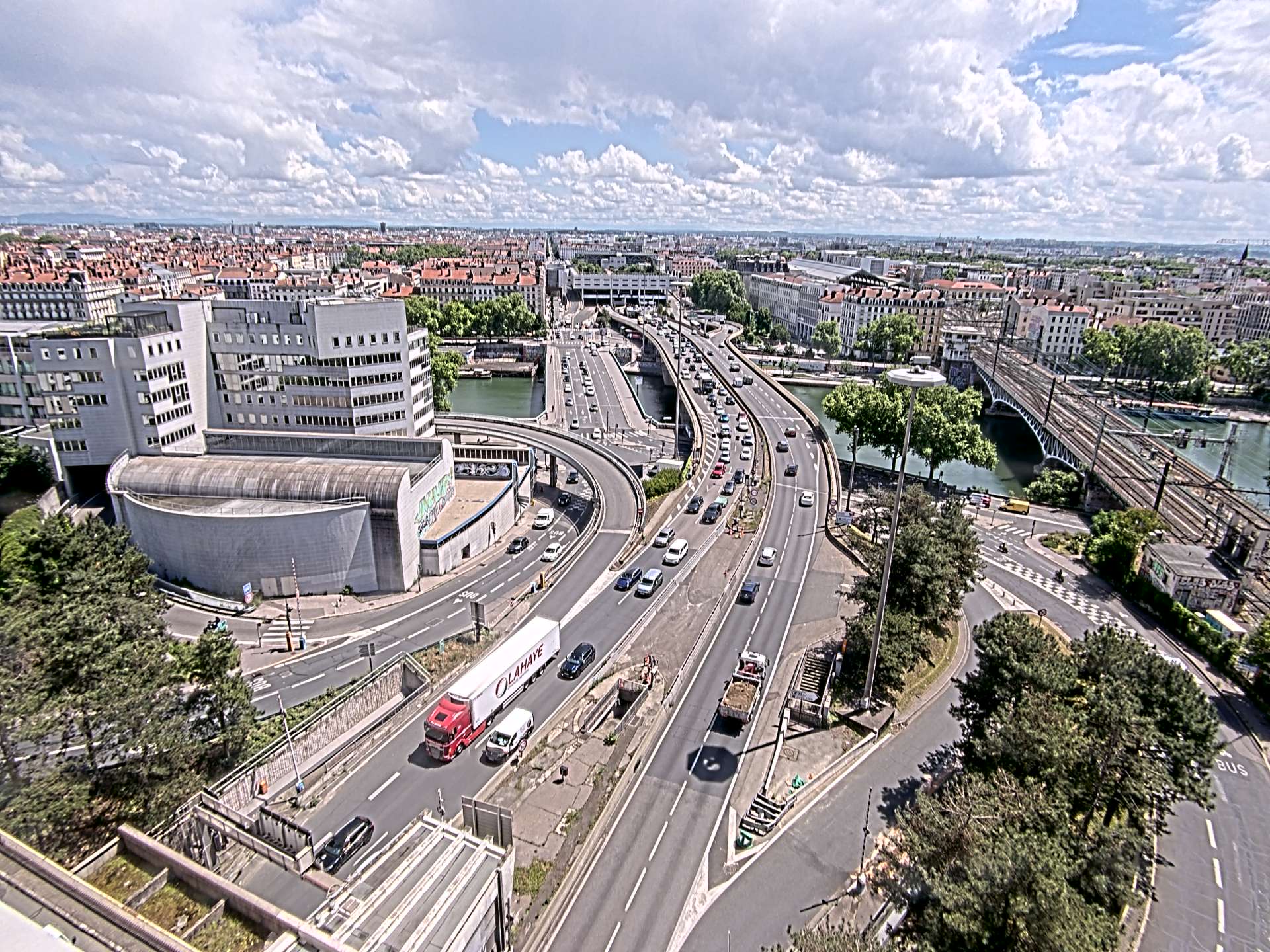 Caméra autoroute à Lyon Perrache à l'entrée Sud du Tunnel sous Fourvière, en direction de Marseille