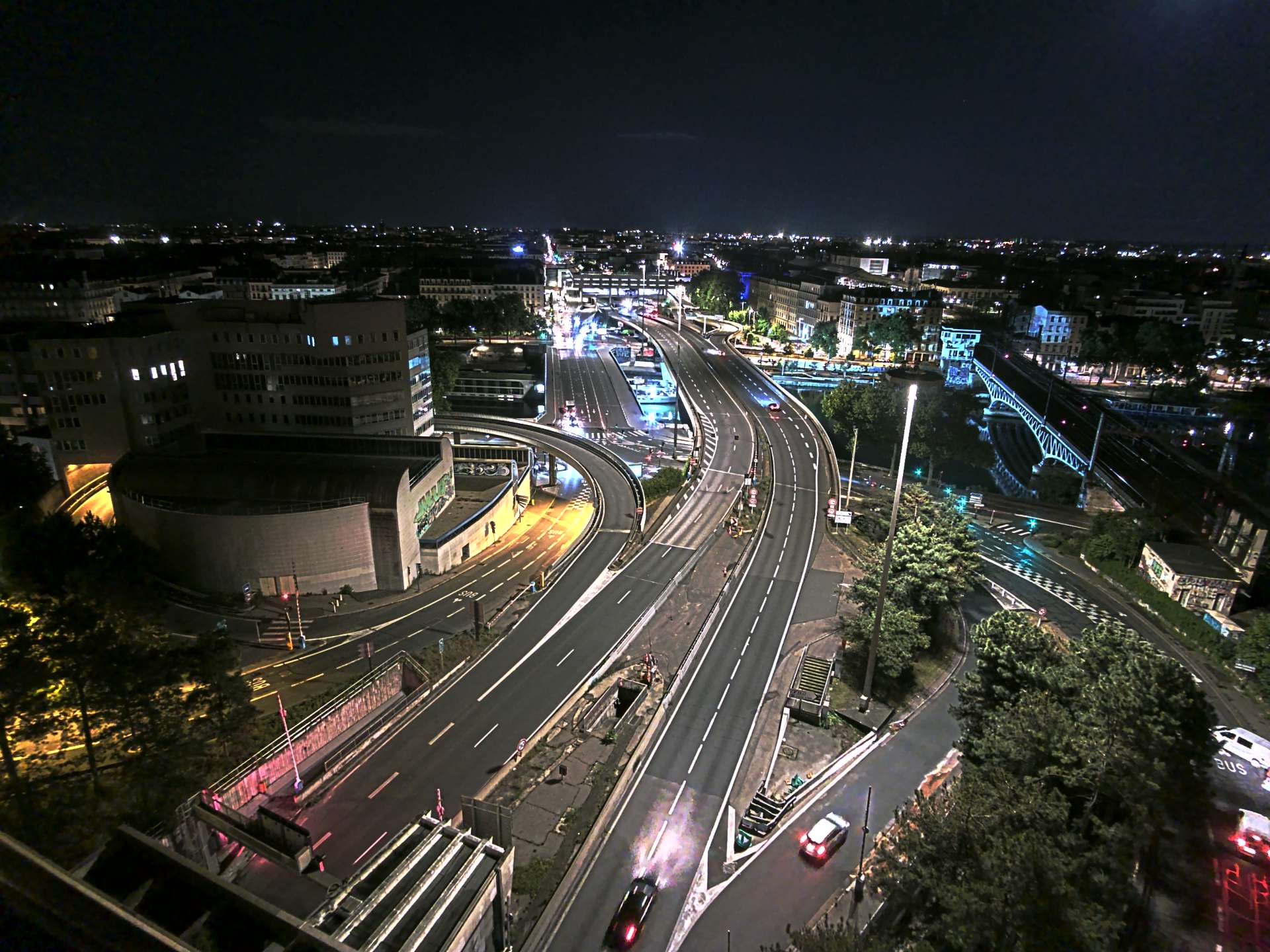 Caméra autoroute à Lyon Perrache à l'entrée Sud du Tunnel sous Fourvière, en direction de Marseille