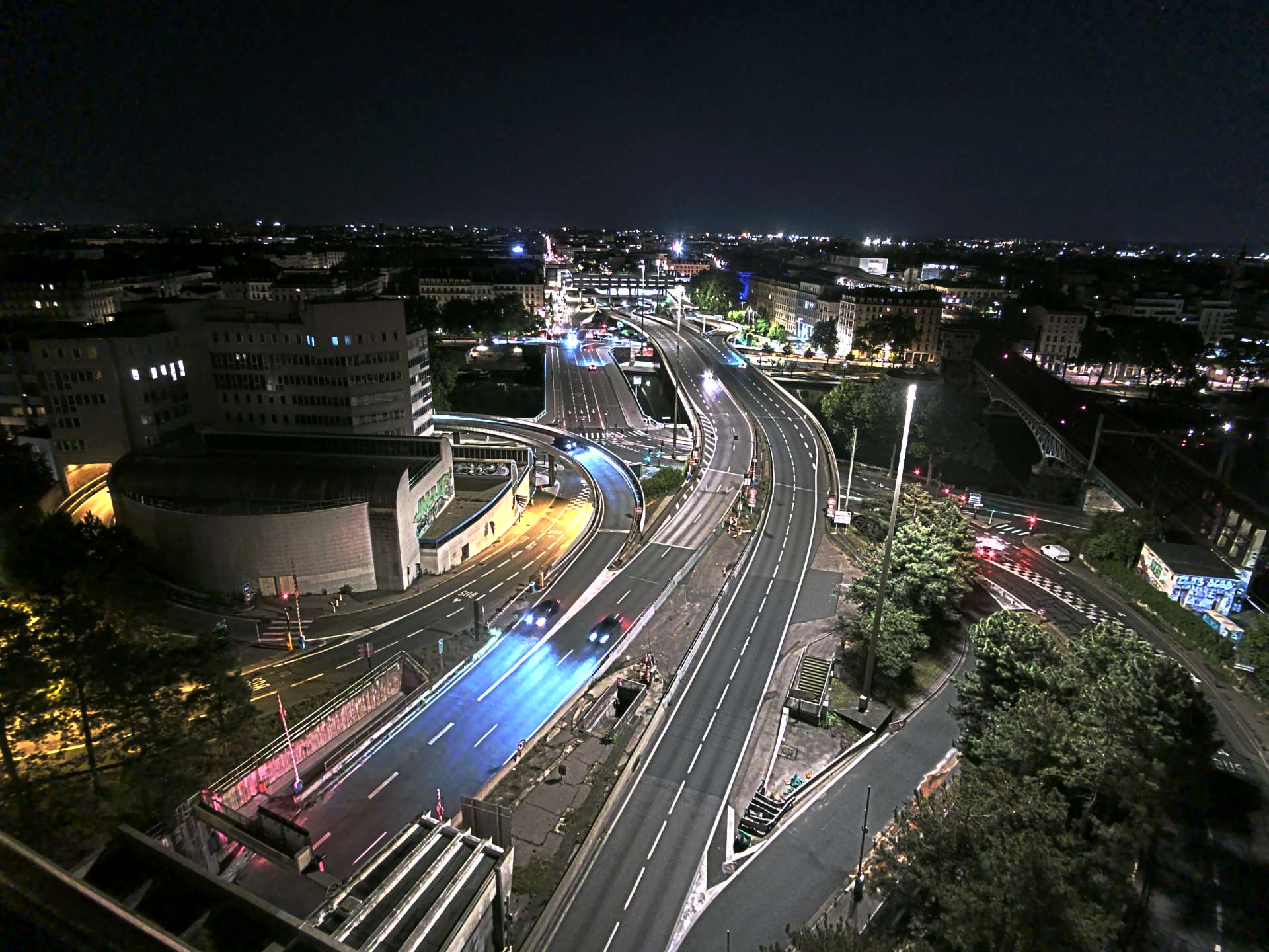 Caméra autoroute à Lyon Perrache à l'entrée Sud du Tunnel sous Fourvière, en direction de Marseille