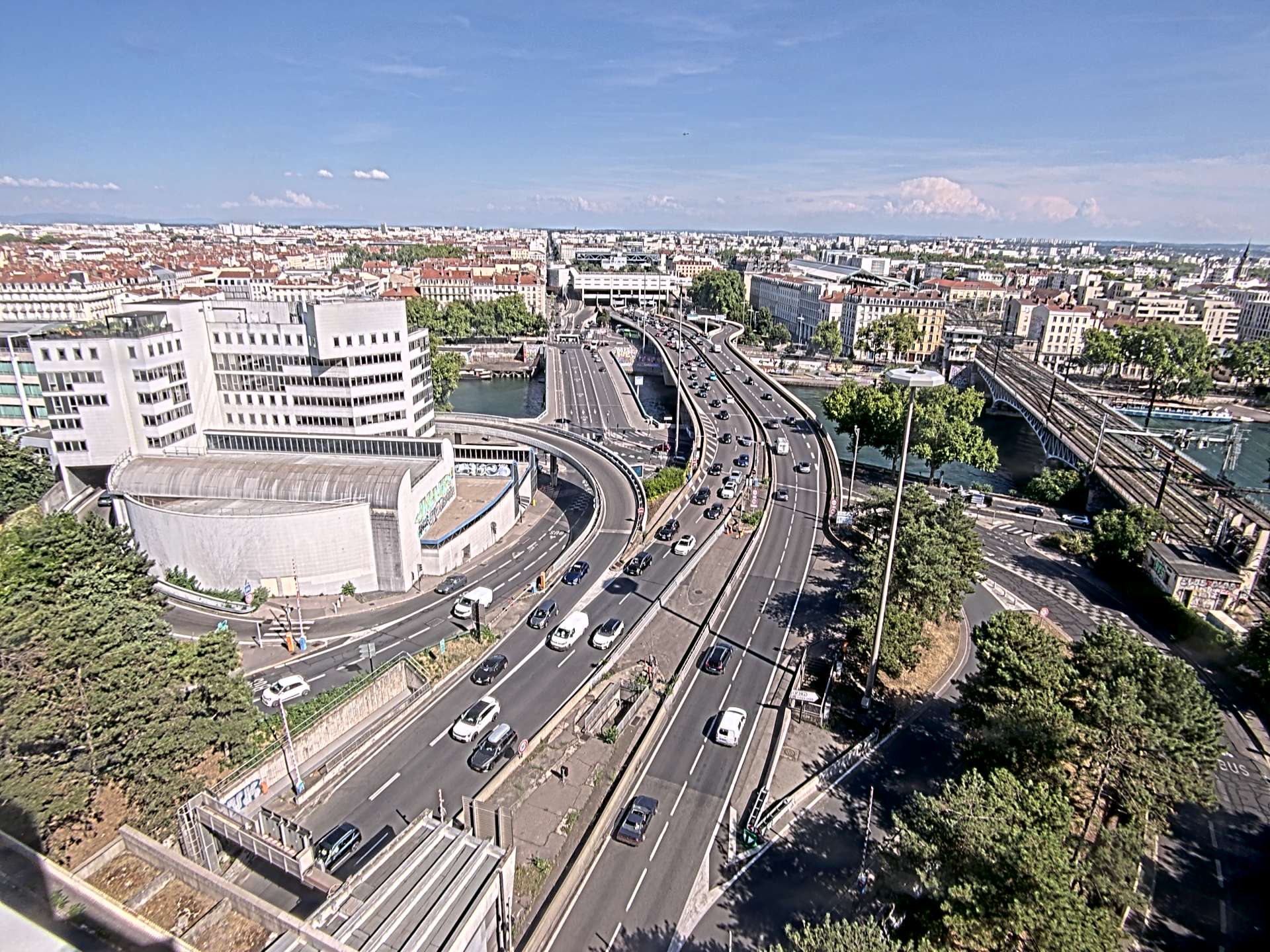 Caméra autoroute à Lyon Perrache à l'entrée Sud du Tunnel sous Fourvière, en direction de Marseille