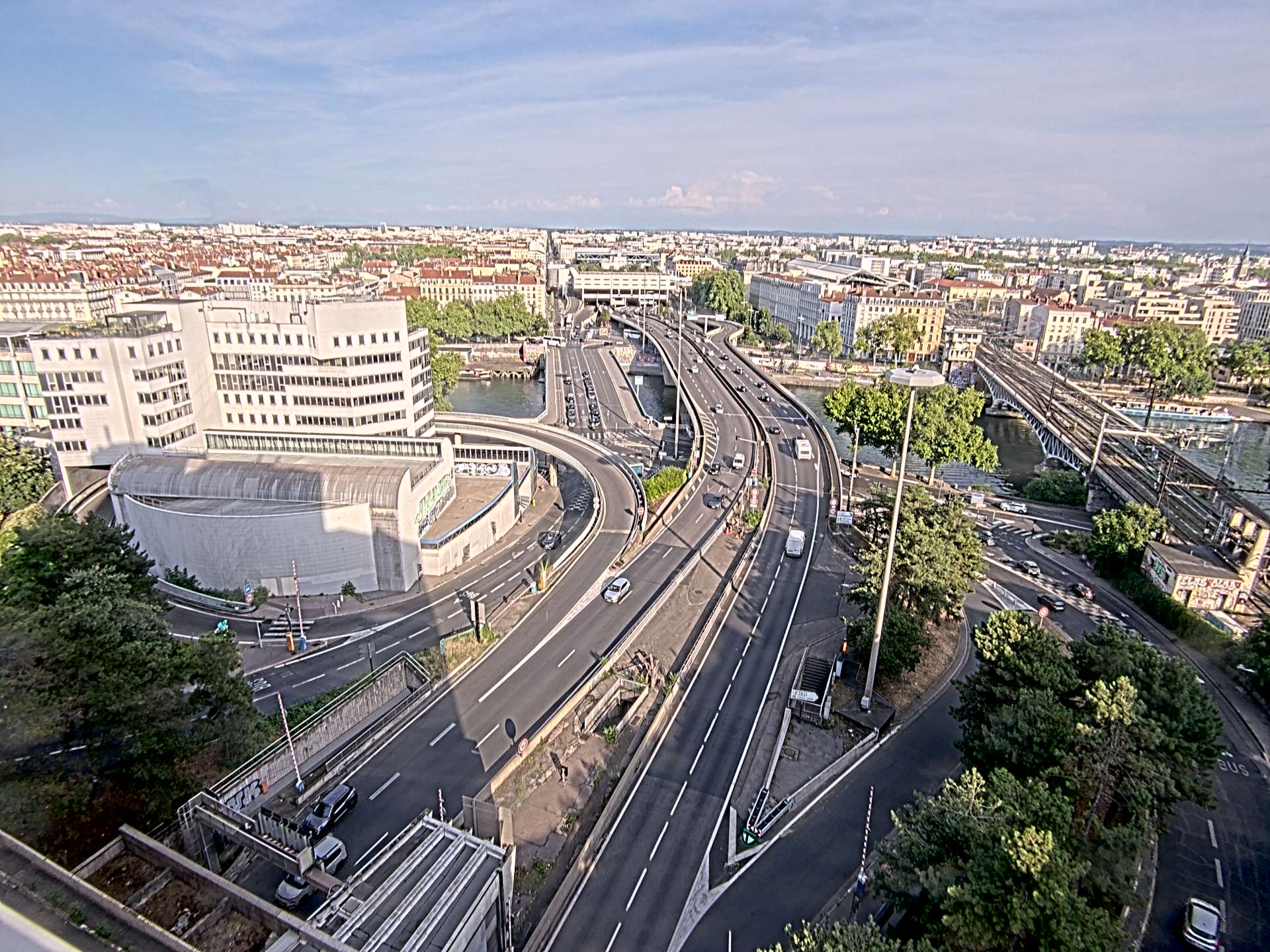 Caméra autoroute à Lyon Perrache à l'entrée Sud du Tunnel sous Fourvière, en direction de Marseille