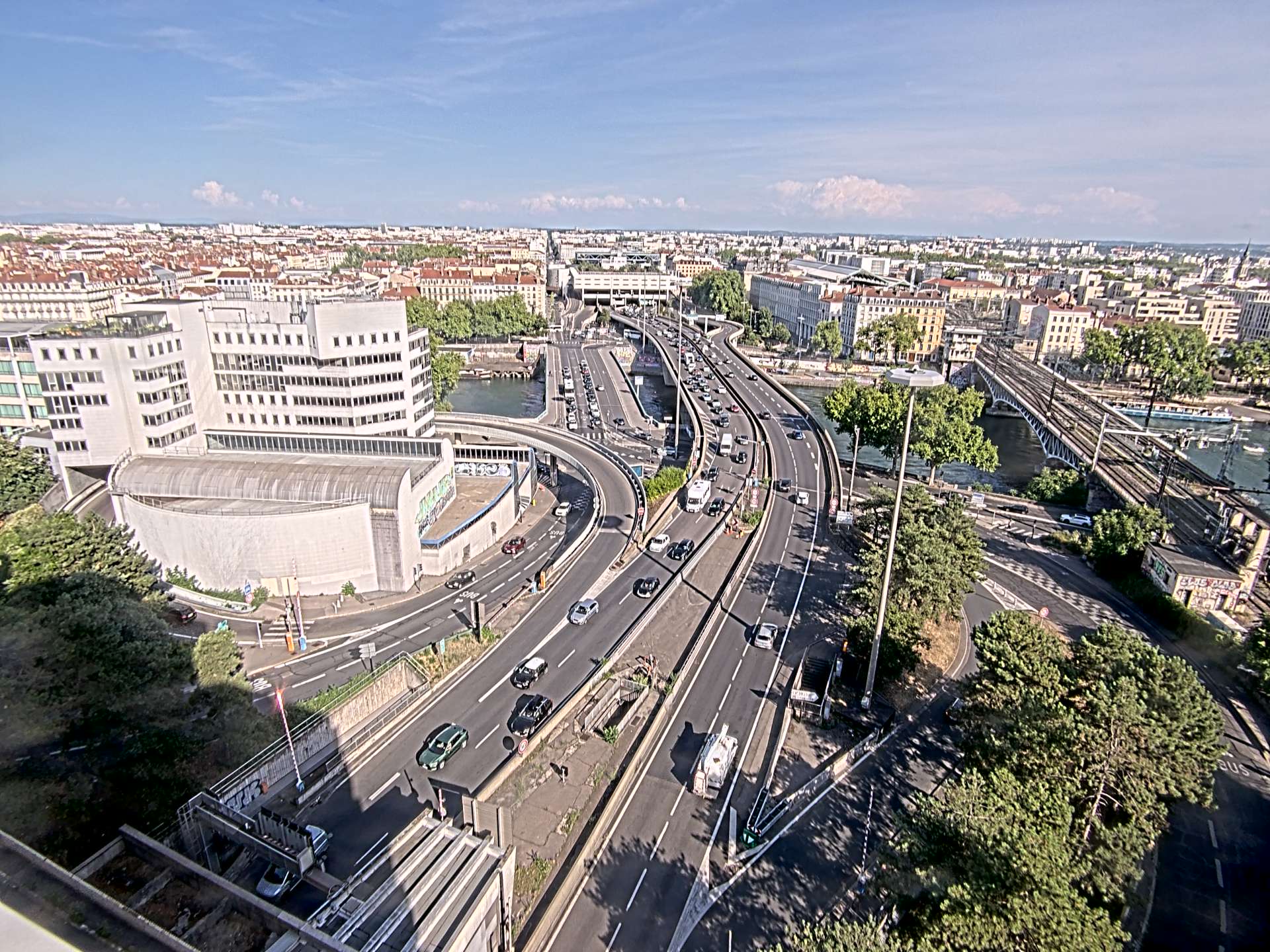 Caméra autoroute à Lyon Perrache à l'entrée Sud du Tunnel sous Fourvière, en direction de Marseille