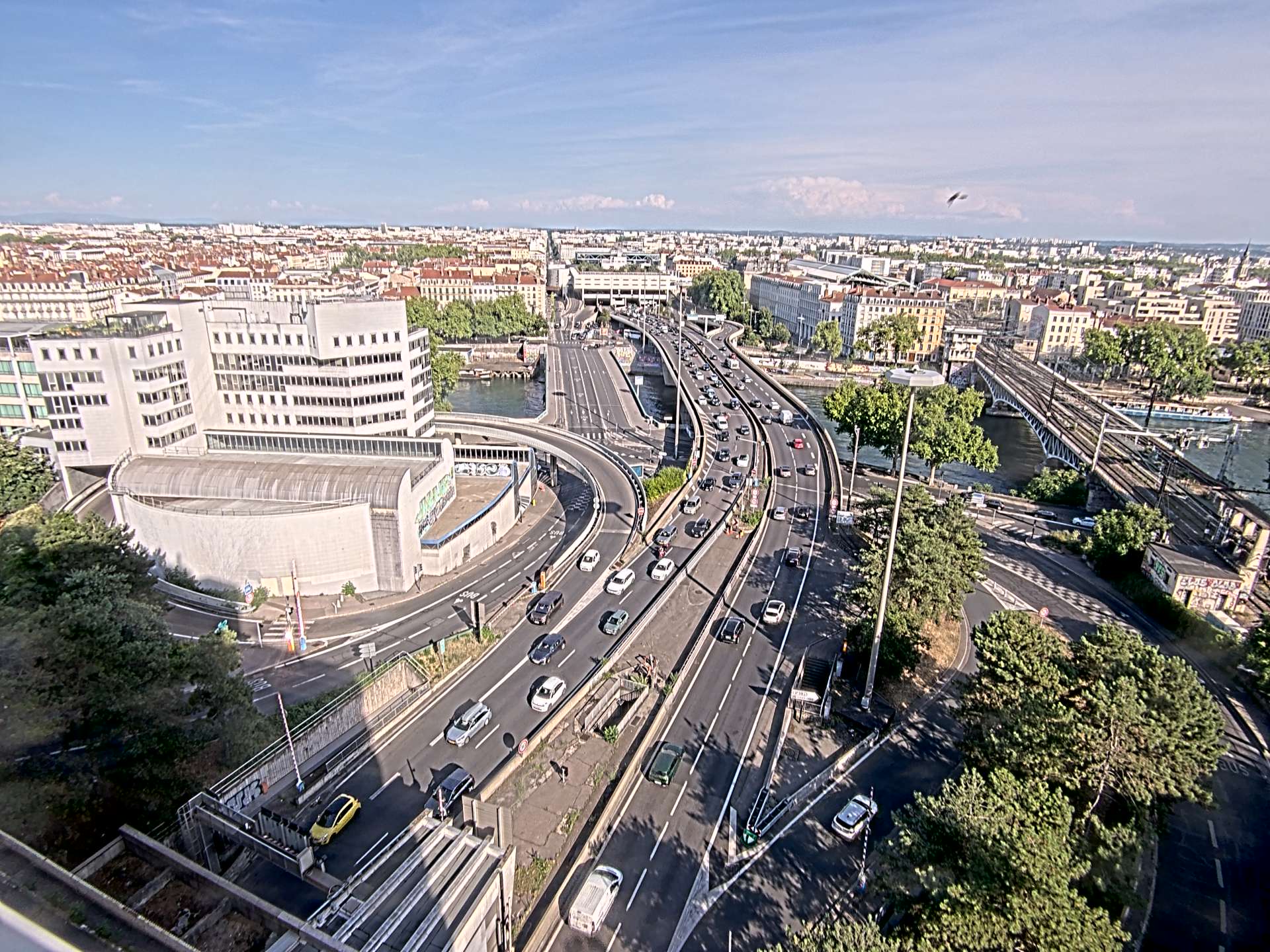 Caméra autoroute à Lyon Perrache à l'entrée Sud du Tunnel sous Fourvière, en direction de Marseille