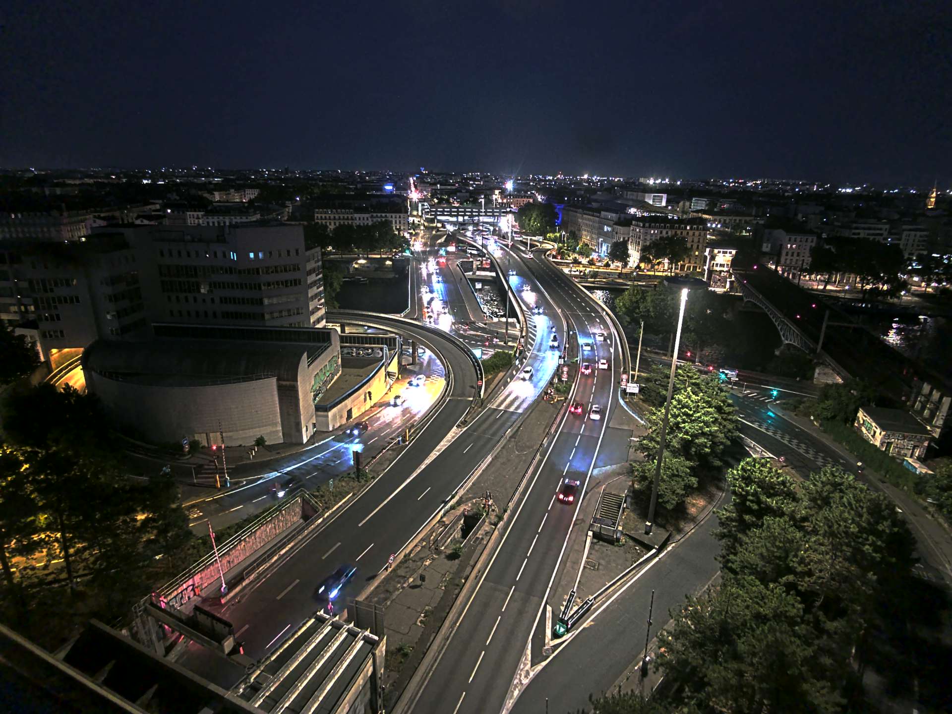Caméra autoroute à Lyon Perrache à l'entrée Sud du Tunnel sous Fourvière, en direction de Marseille