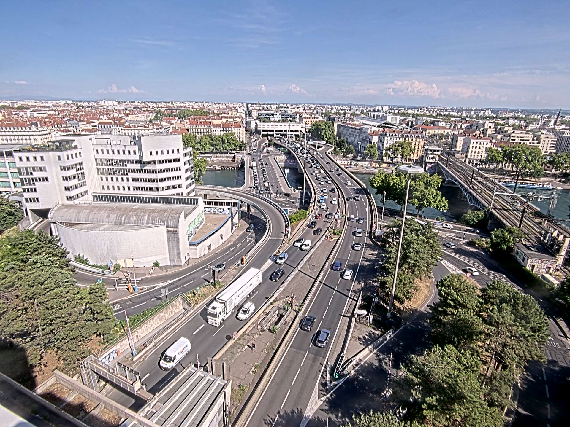 Caméra autoroute à Lyon Perrache à l'entrée Sud du Tunnel sous Fourvière, en direction de Marseille