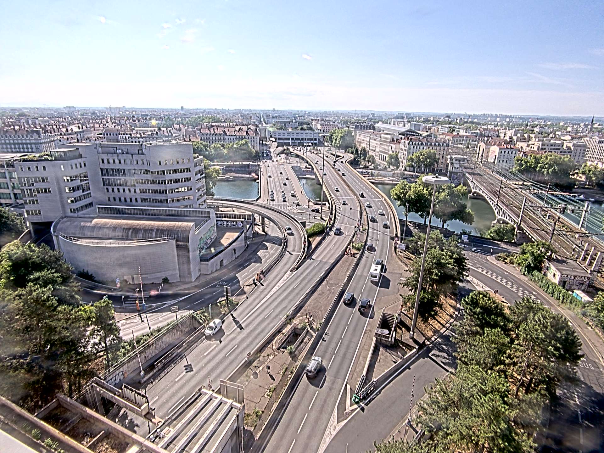 Caméra autoroute à Lyon Perrache à l'entrée Sud du Tunnel sous Fourvière, en direction de Marseille