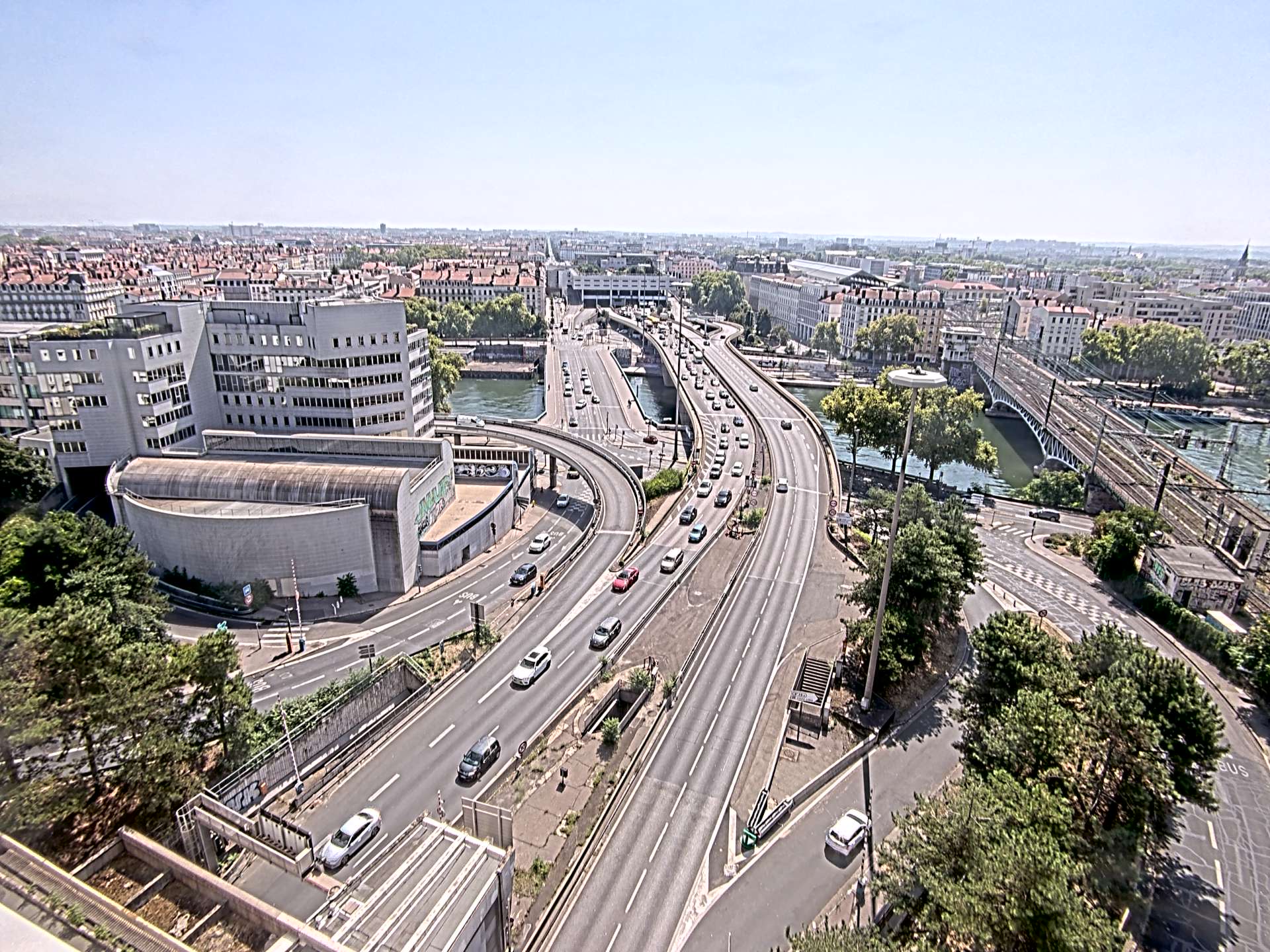 Caméra autoroute à Lyon Perrache à l'entrée Sud du Tunnel sous Fourvière, en direction de Marseille