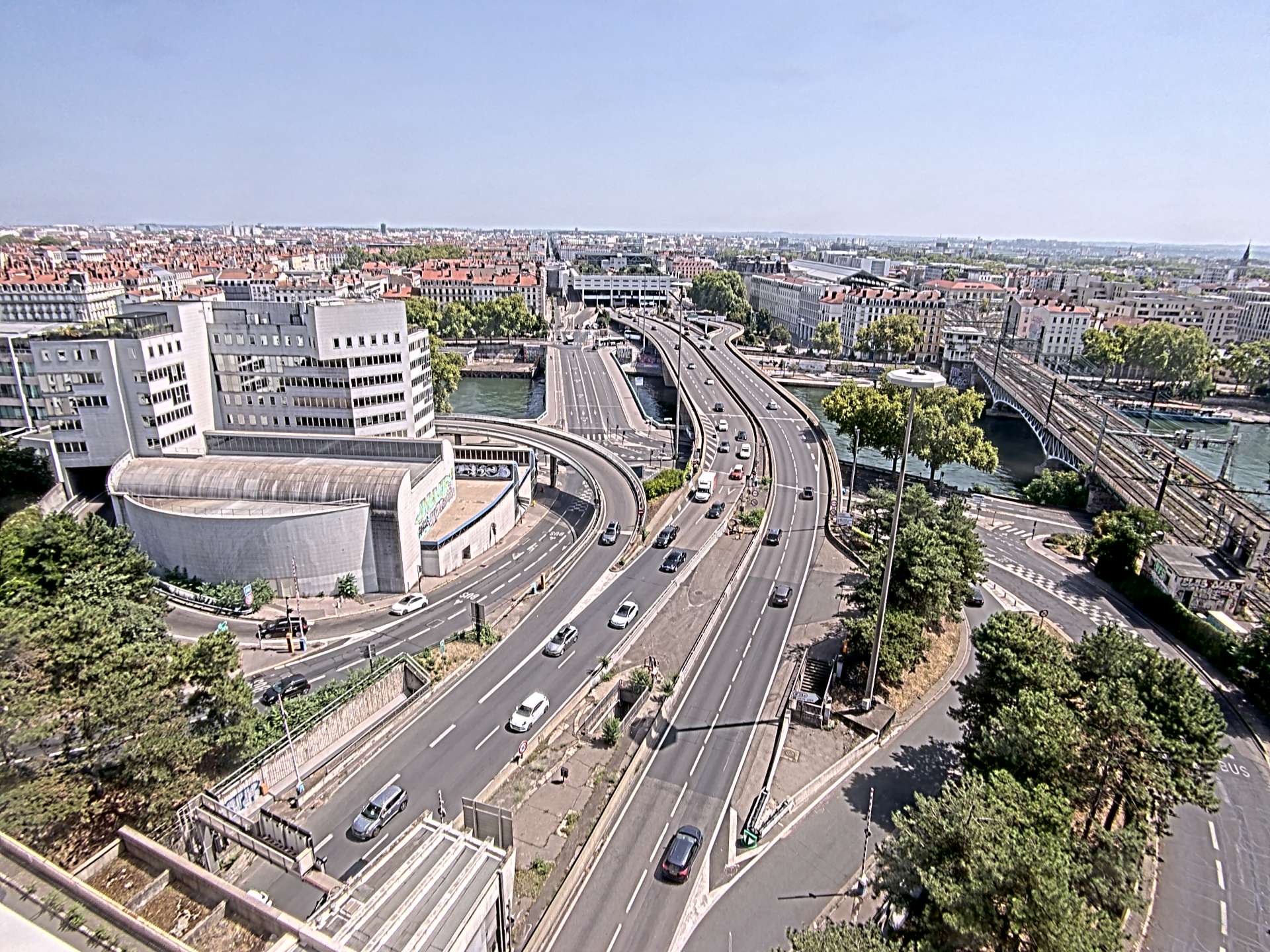 Caméra autoroute à Lyon Perrache à l'entrée Sud du Tunnel sous Fourvière, en direction de Marseille