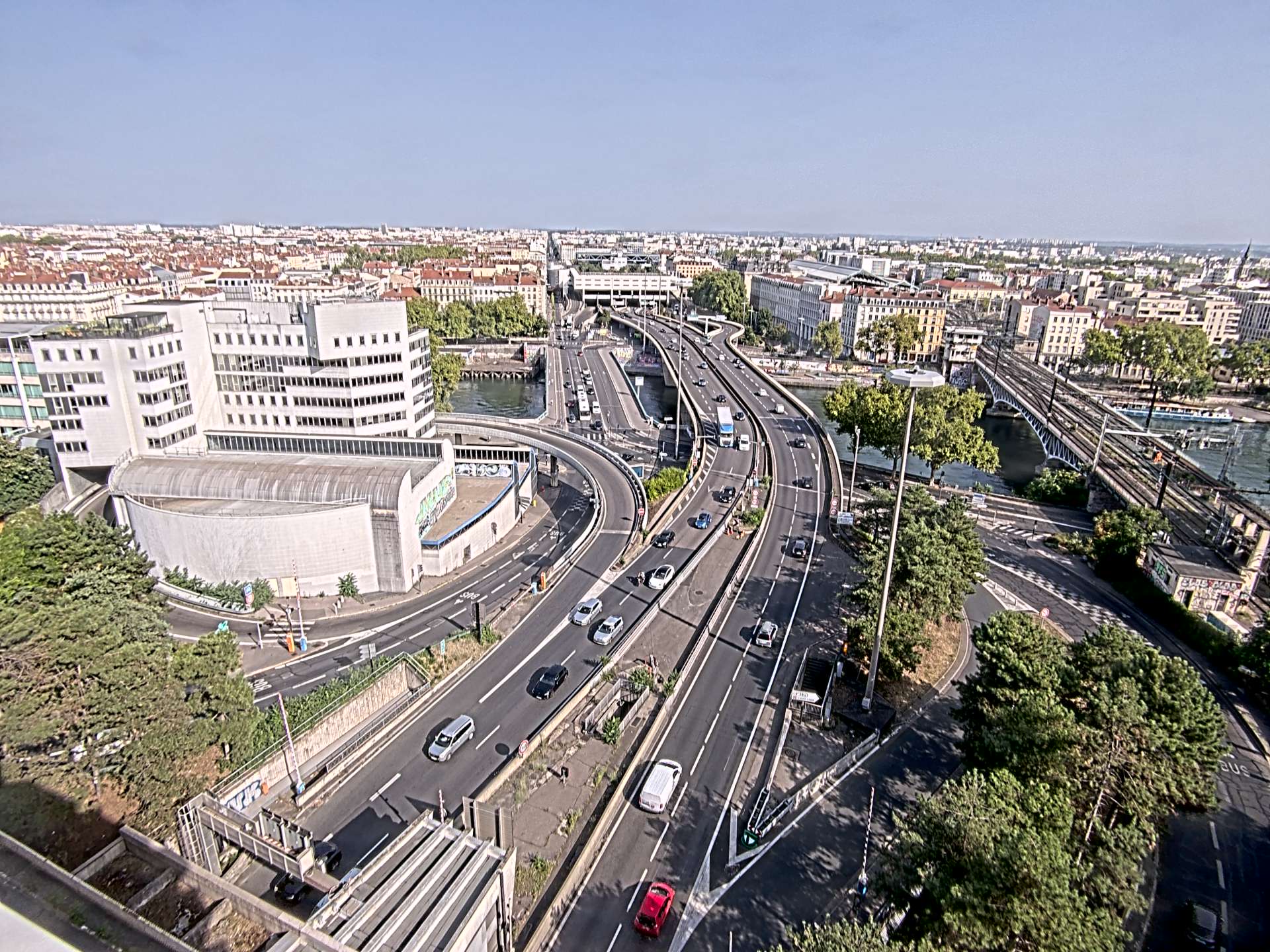 Caméra autoroute à Lyon Perrache à l'entrée Sud du Tunnel sous Fourvière, en direction de Marseille