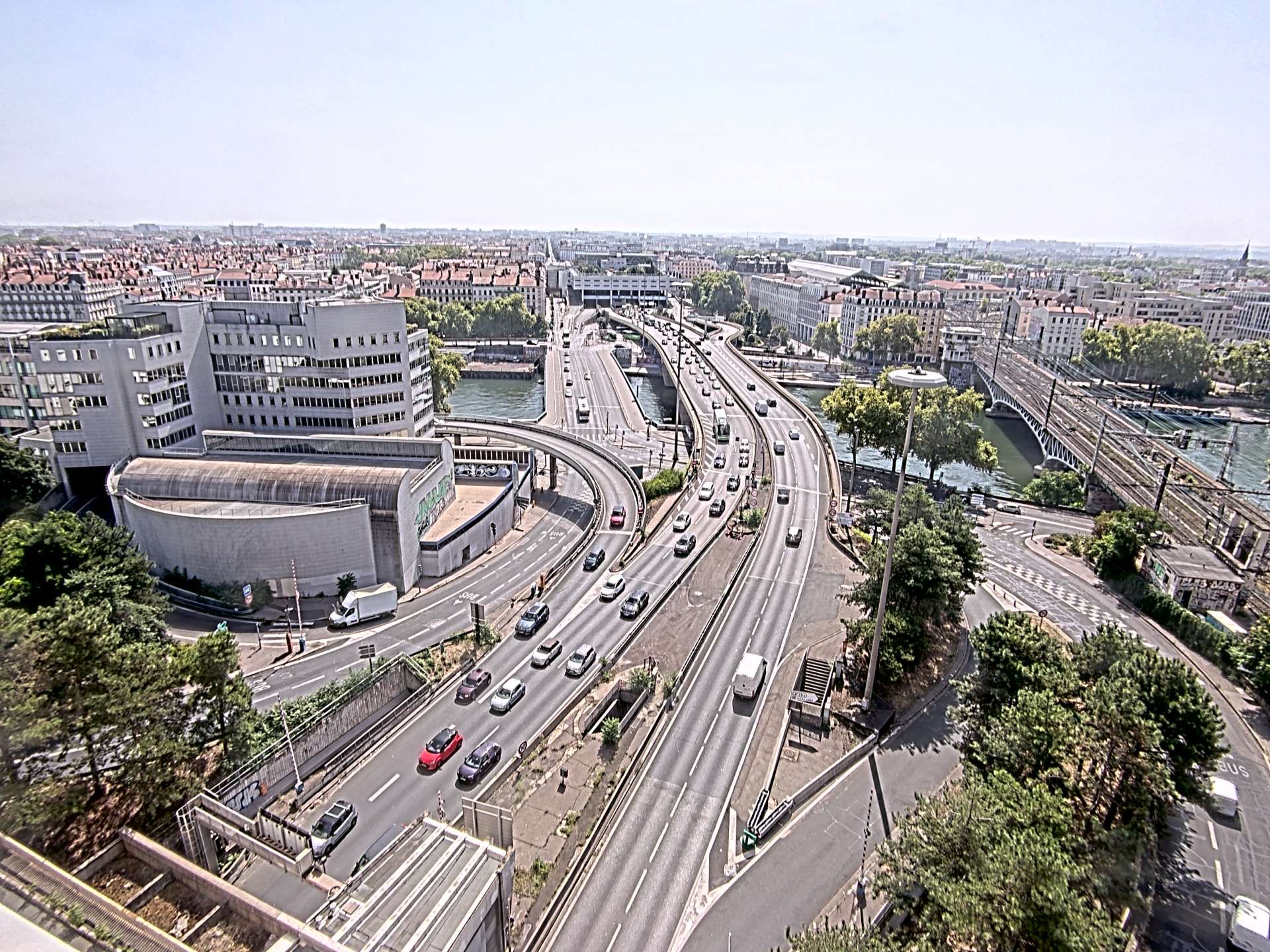 Caméra autoroute à Lyon Perrache à l'entrée Sud du Tunnel sous Fourvière, en direction de Marseille