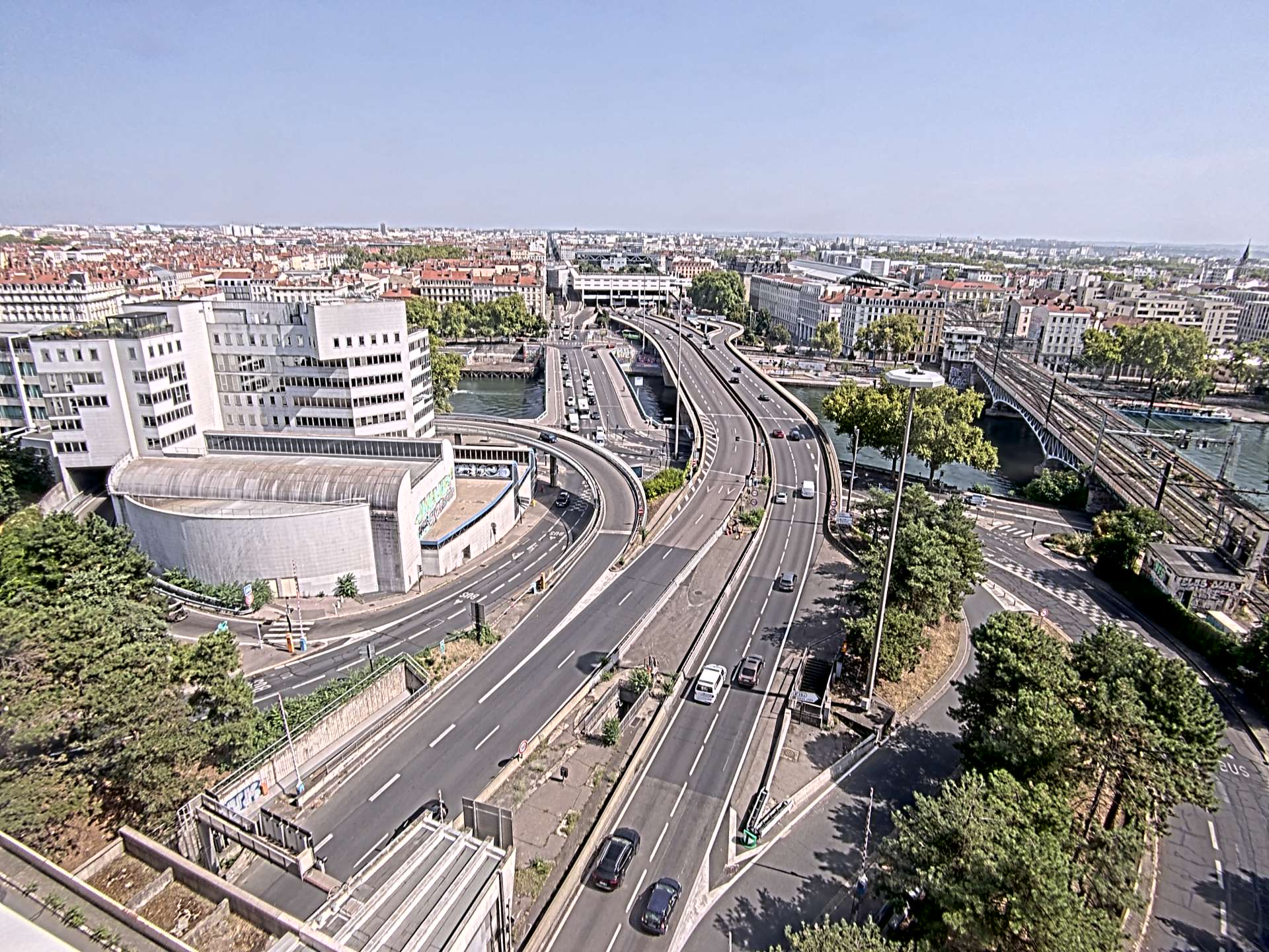 Caméra autoroute à Lyon Perrache à l'entrée Sud du Tunnel sous Fourvière, en direction de Marseille