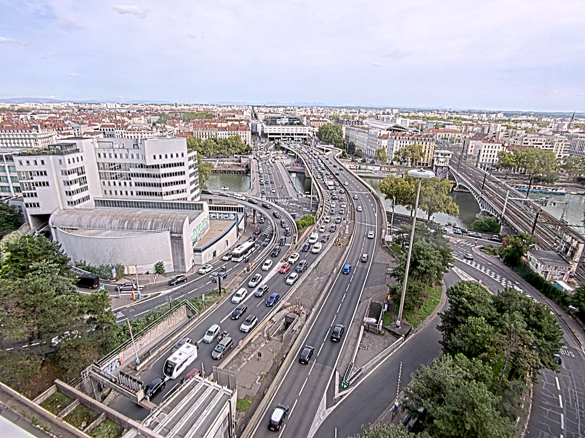 Caméra autoroute à Lyon Perrache à l'entrée Sud du Tunnel sous Fourvière, en direction de Marseille
