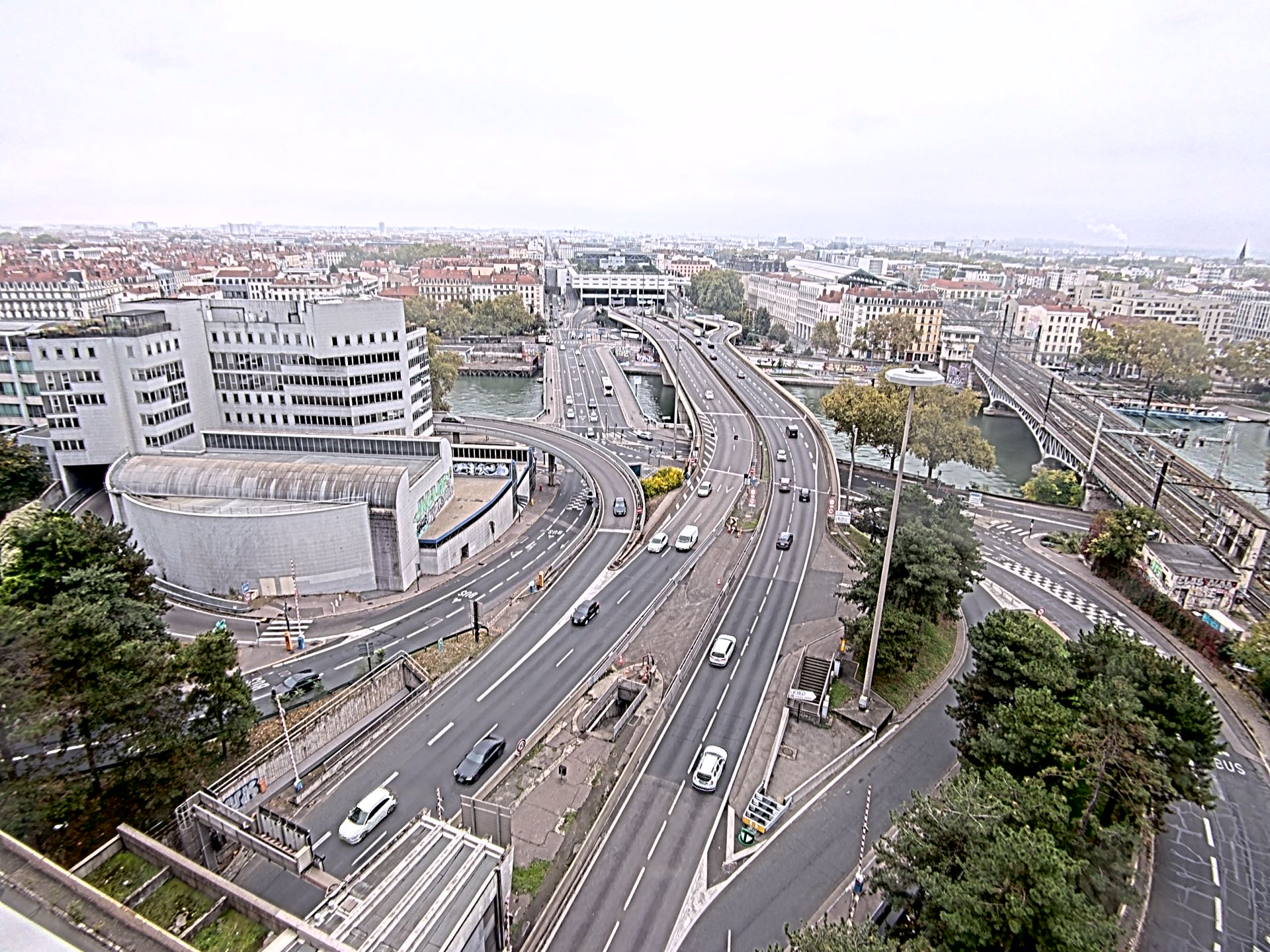 Caméra autoroute à Lyon Perrache à l'entrée Sud du Tunnel sous Fourvière, en direction de Marseille