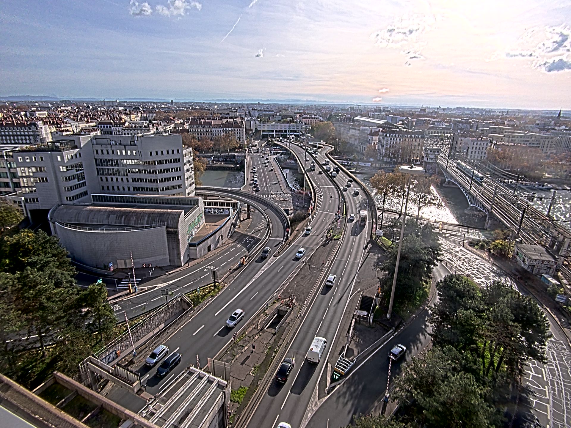 Caméra autoroute à Lyon Perrache à l'entrée Sud du Tunnel sous Fourvière, en direction de Marseille