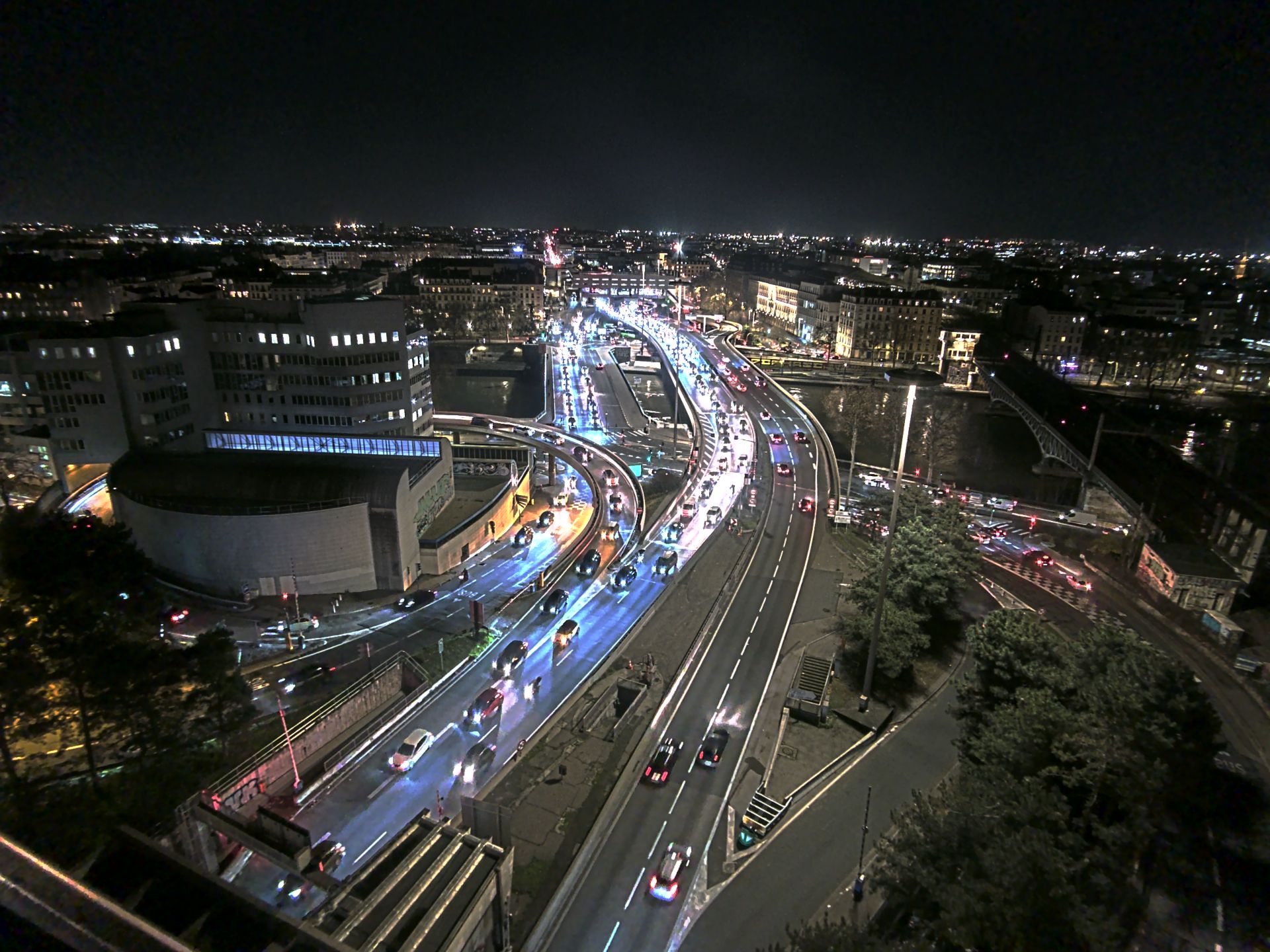 Caméra autoroute à Lyon Perrache à l'entrée Sud du Tunnel sous Fourvière, en direction de Marseille