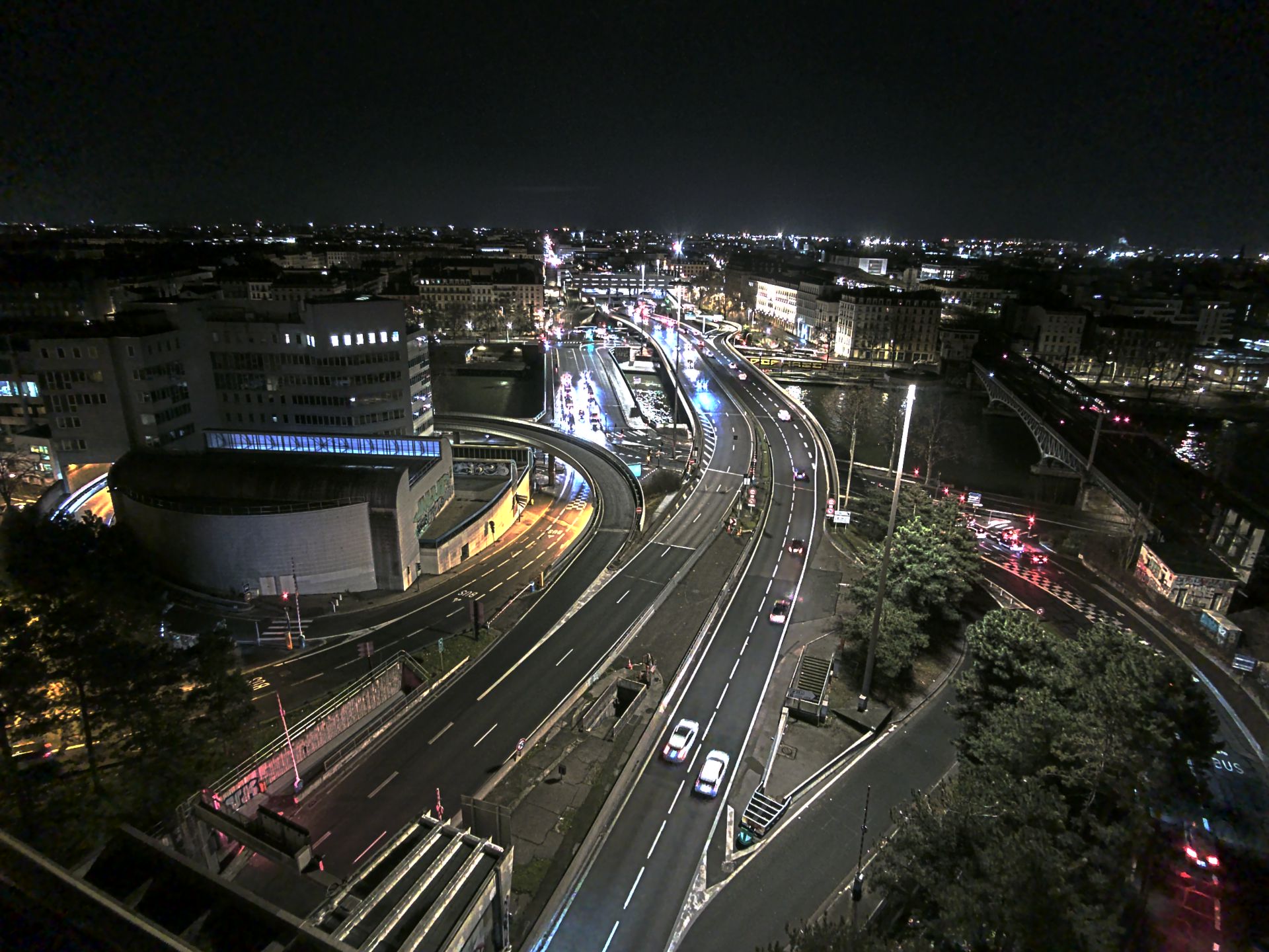 Caméra autoroute à Lyon Perrache à l'entrée Sud du Tunnel sous Fourvière, en direction de Marseille