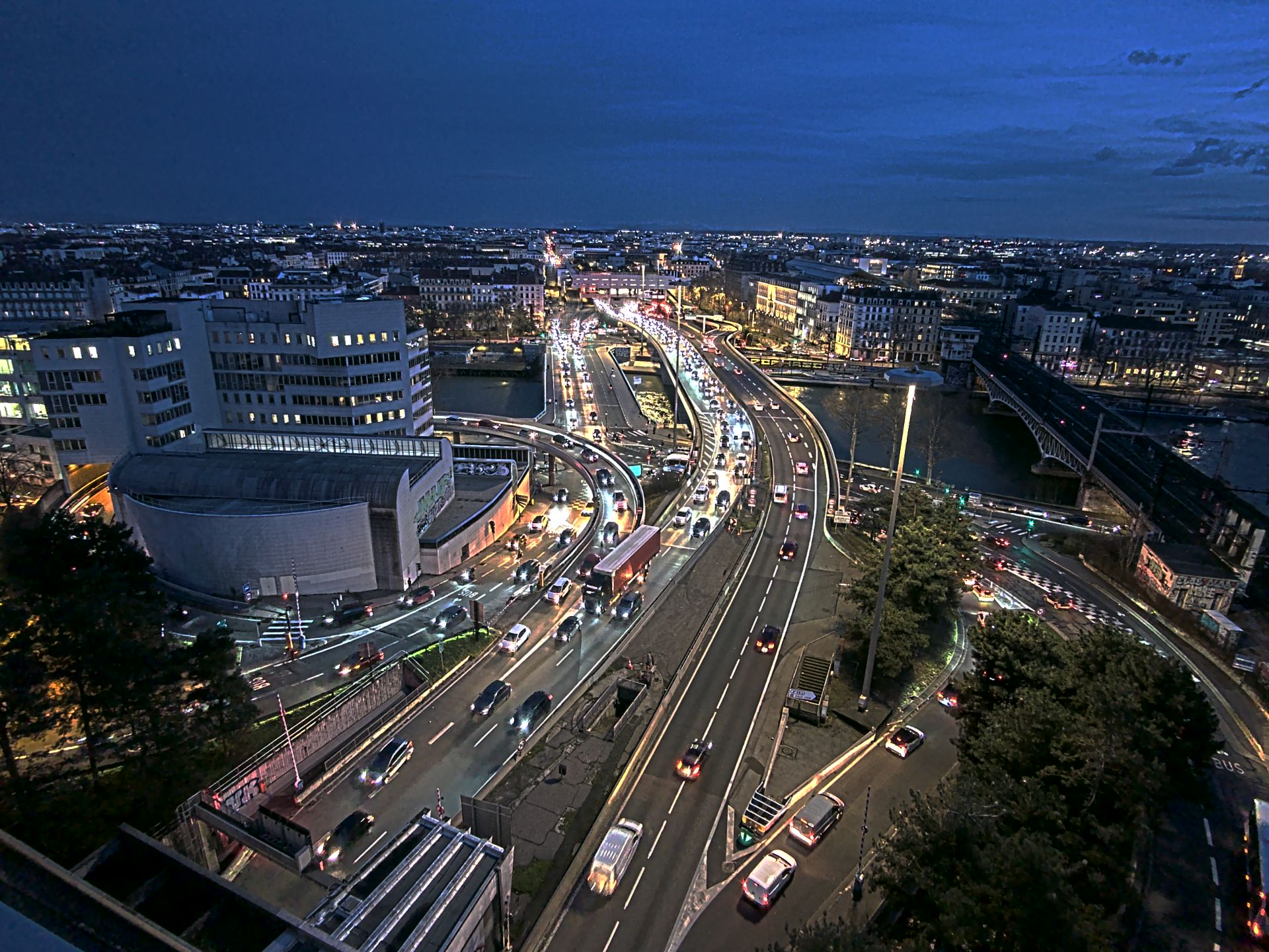 Caméra autoroute à Lyon Perrache à l'entrée Sud du Tunnel sous Fourvière, en direction de Marseille