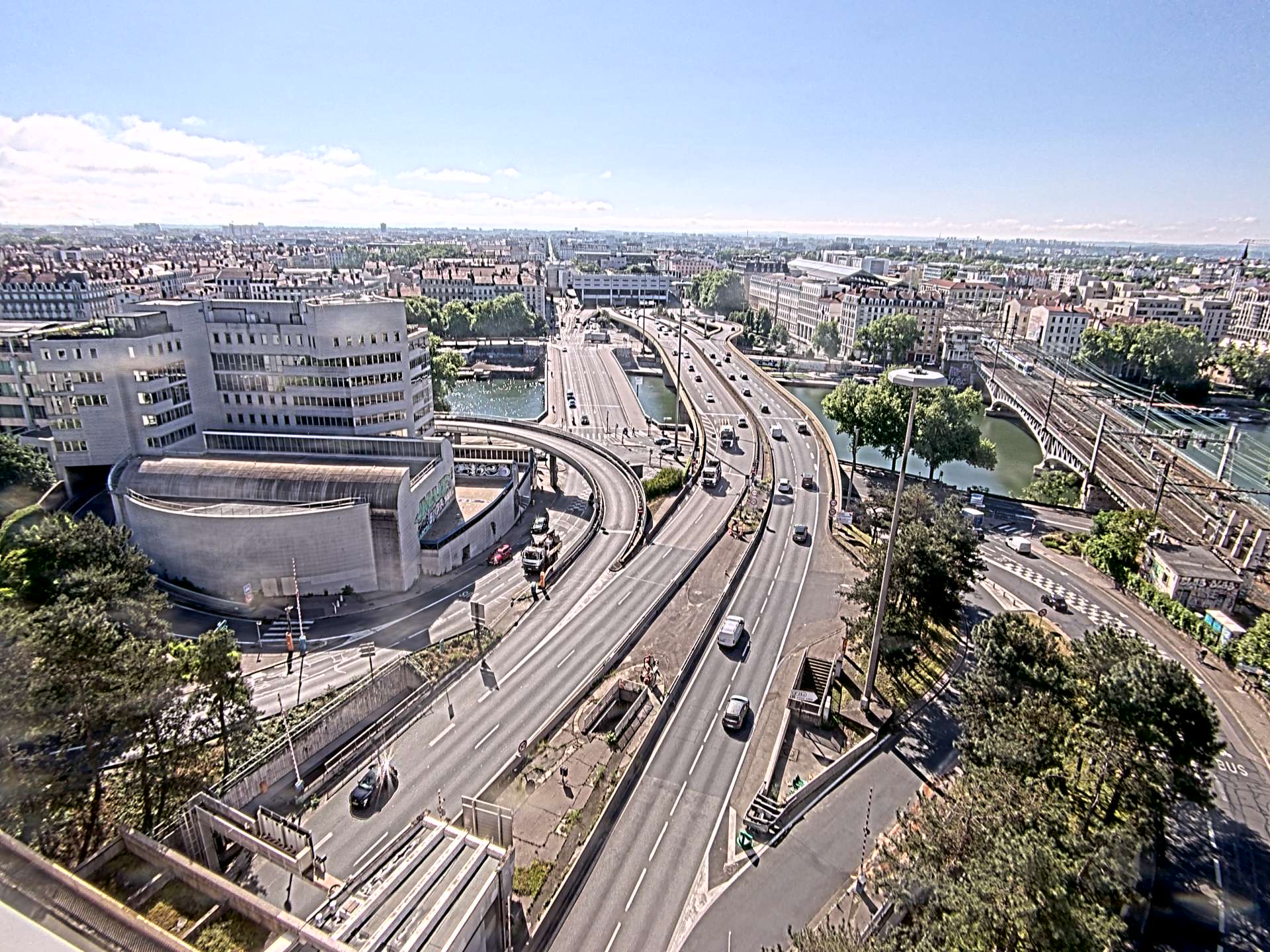 Caméra autoroute à Lyon Perrache à l'entrée Sud du Tunnel sous Fourvière, en direction de Marseille