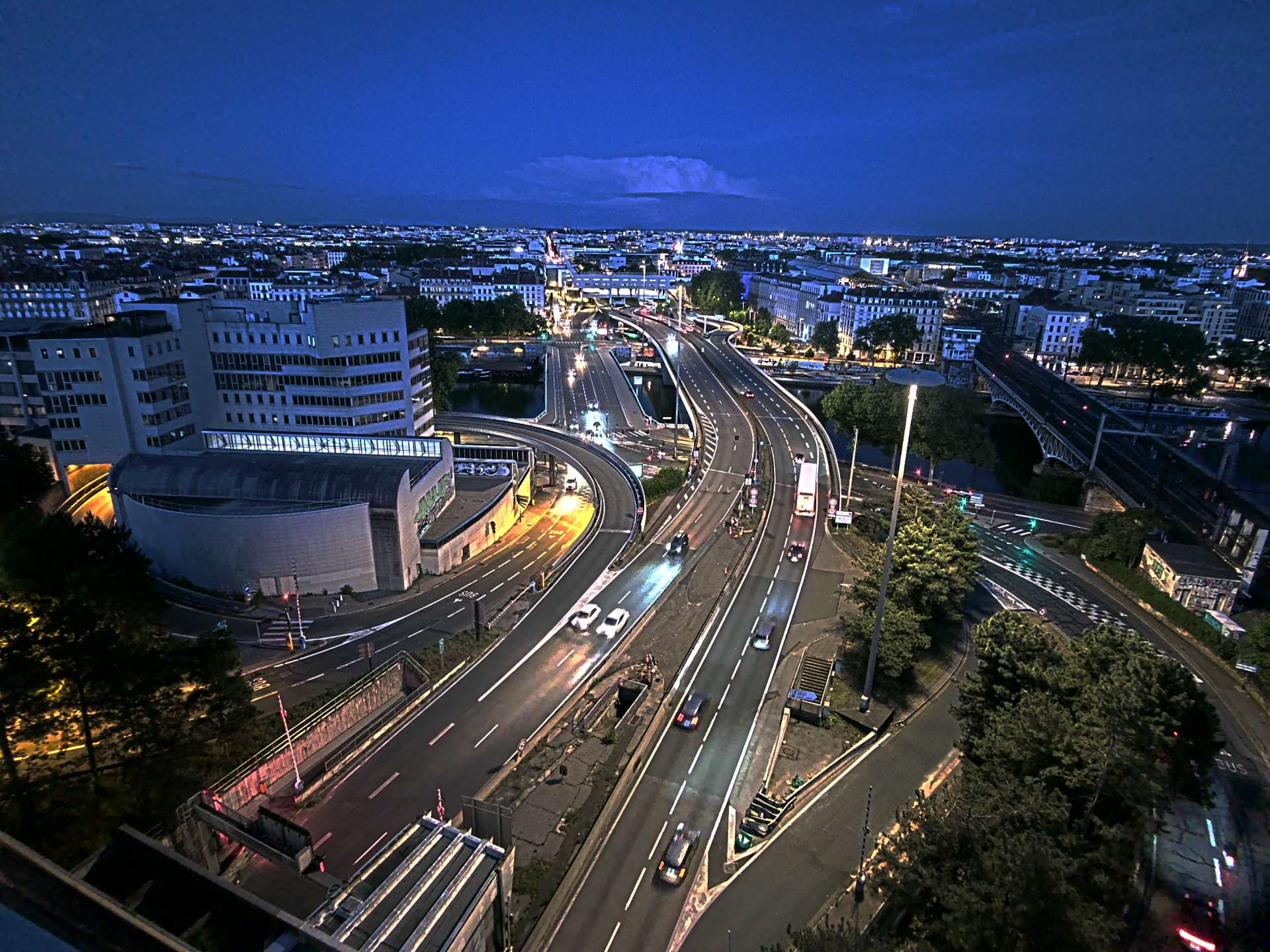 Caméra autoroute à Lyon Perrache à l'entrée Sud du Tunnel sous Fourvière, en direction de Marseille