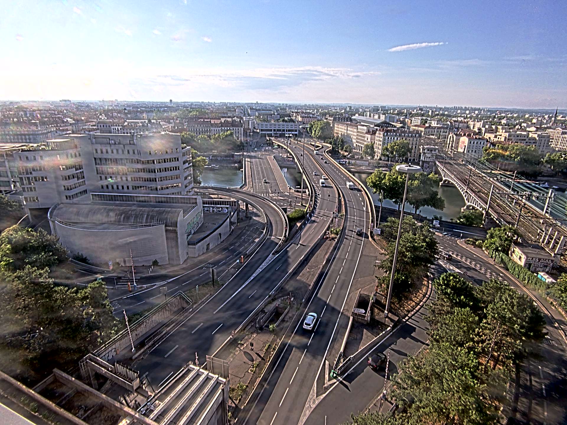 Caméra autoroute à Lyon Perrache à l'entrée Sud du Tunnel sous Fourvière, en direction de Marseille