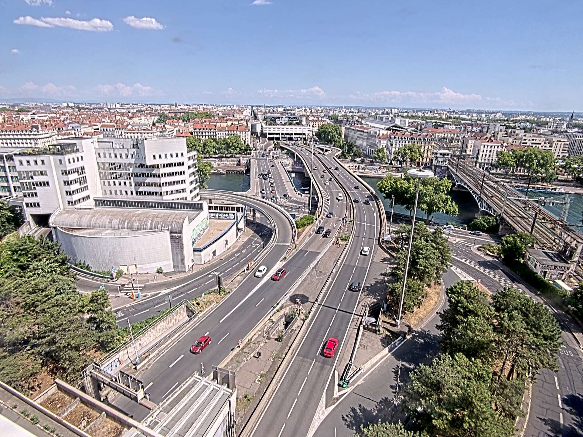 Caméra autoroute à Lyon Perrache à l'entrée Sud du Tunnel sous Fourvière, en direction de Marseille