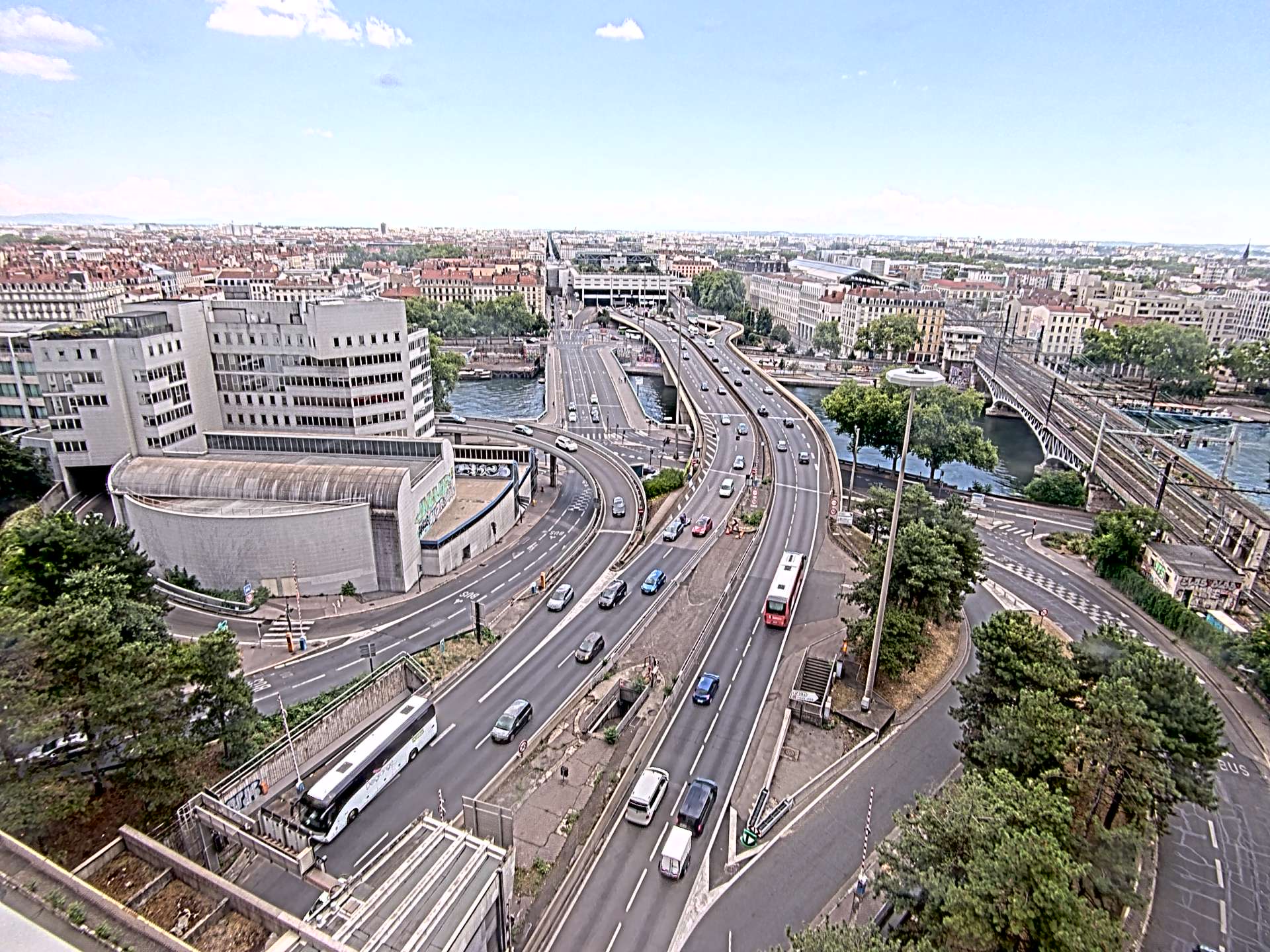 Caméra autoroute à Lyon Perrache à l'entrée Sud du Tunnel sous Fourvière, en direction de Marseille
