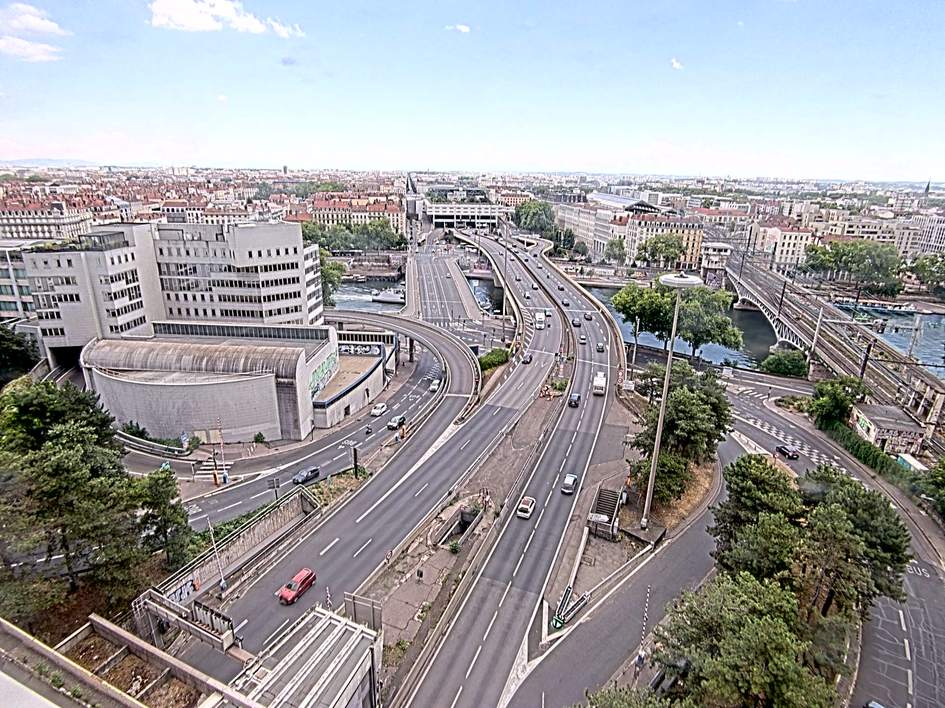 Caméra autoroute à Lyon Perrache à l'entrée Sud du Tunnel sous Fourvière, en direction de Marseille