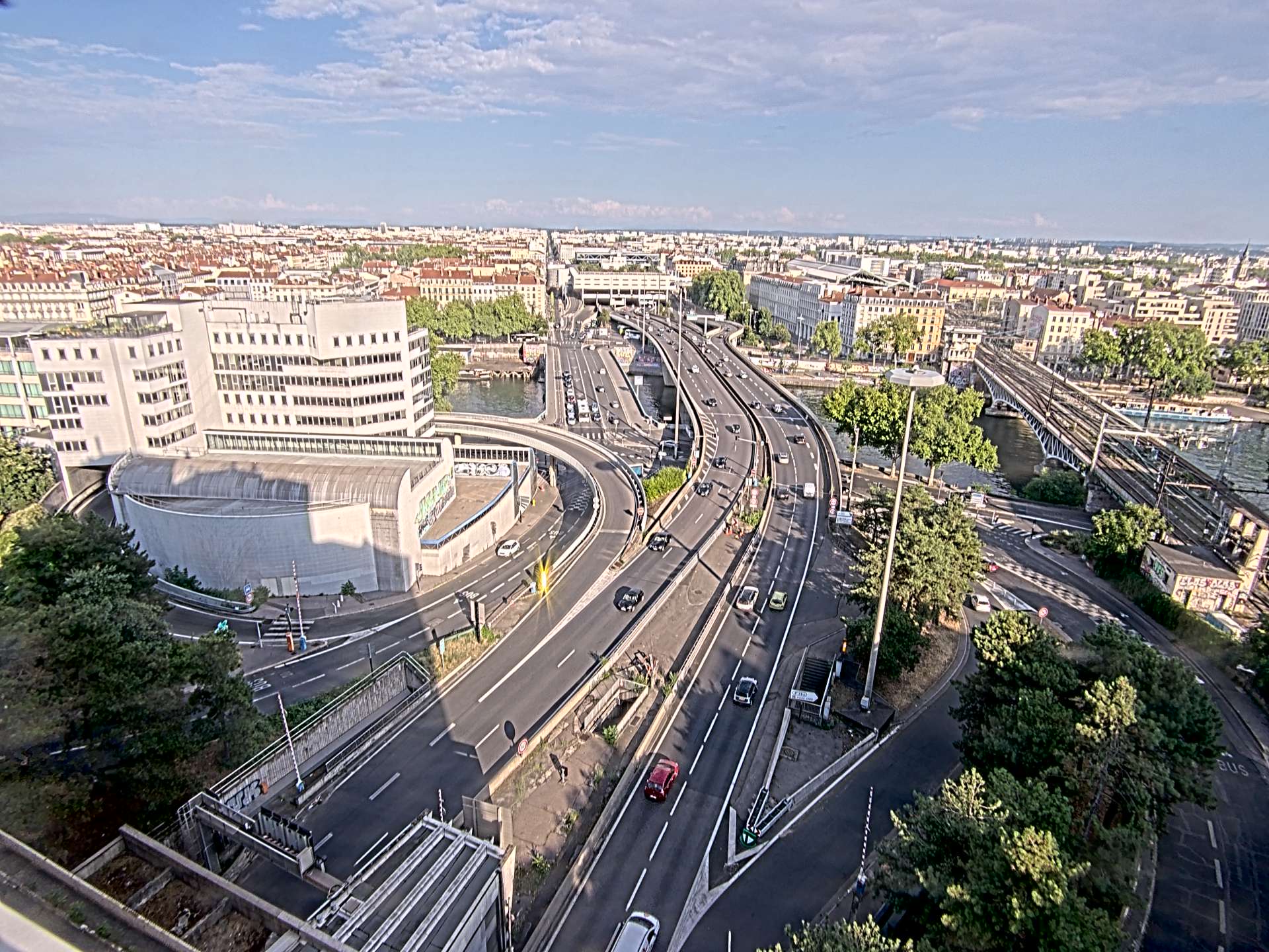 Caméra autoroute à Lyon Perrache à l'entrée Sud du Tunnel sous Fourvière, en direction de Marseille