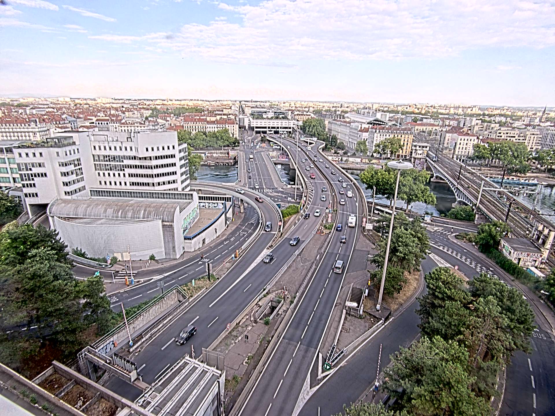 Caméra autoroute à Lyon Perrache à l'entrée Sud du Tunnel sous Fourvière, en direction de Marseille