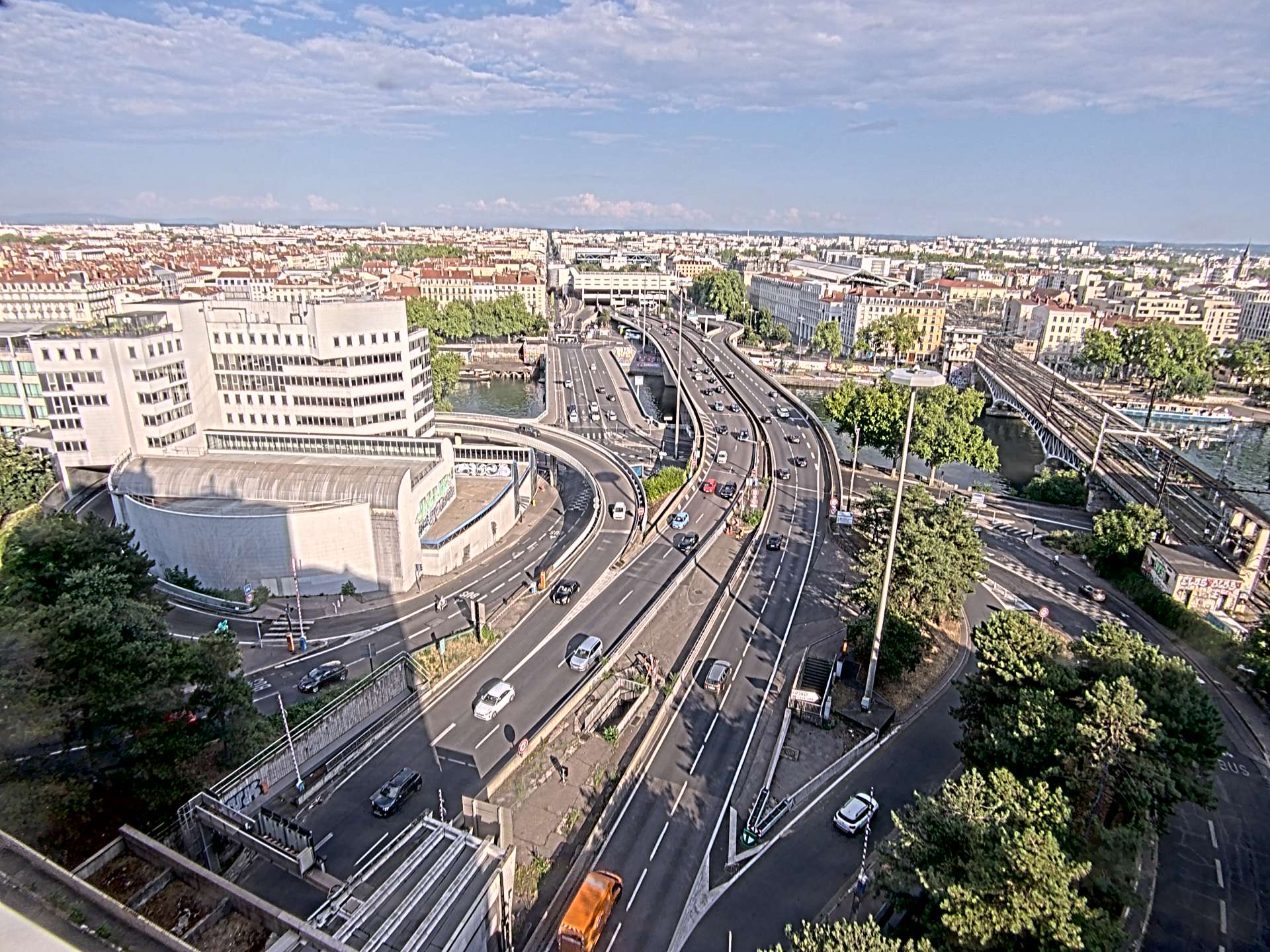 Caméra autoroute à Lyon Perrache à l'entrée Sud du Tunnel sous Fourvière, en direction de Marseille