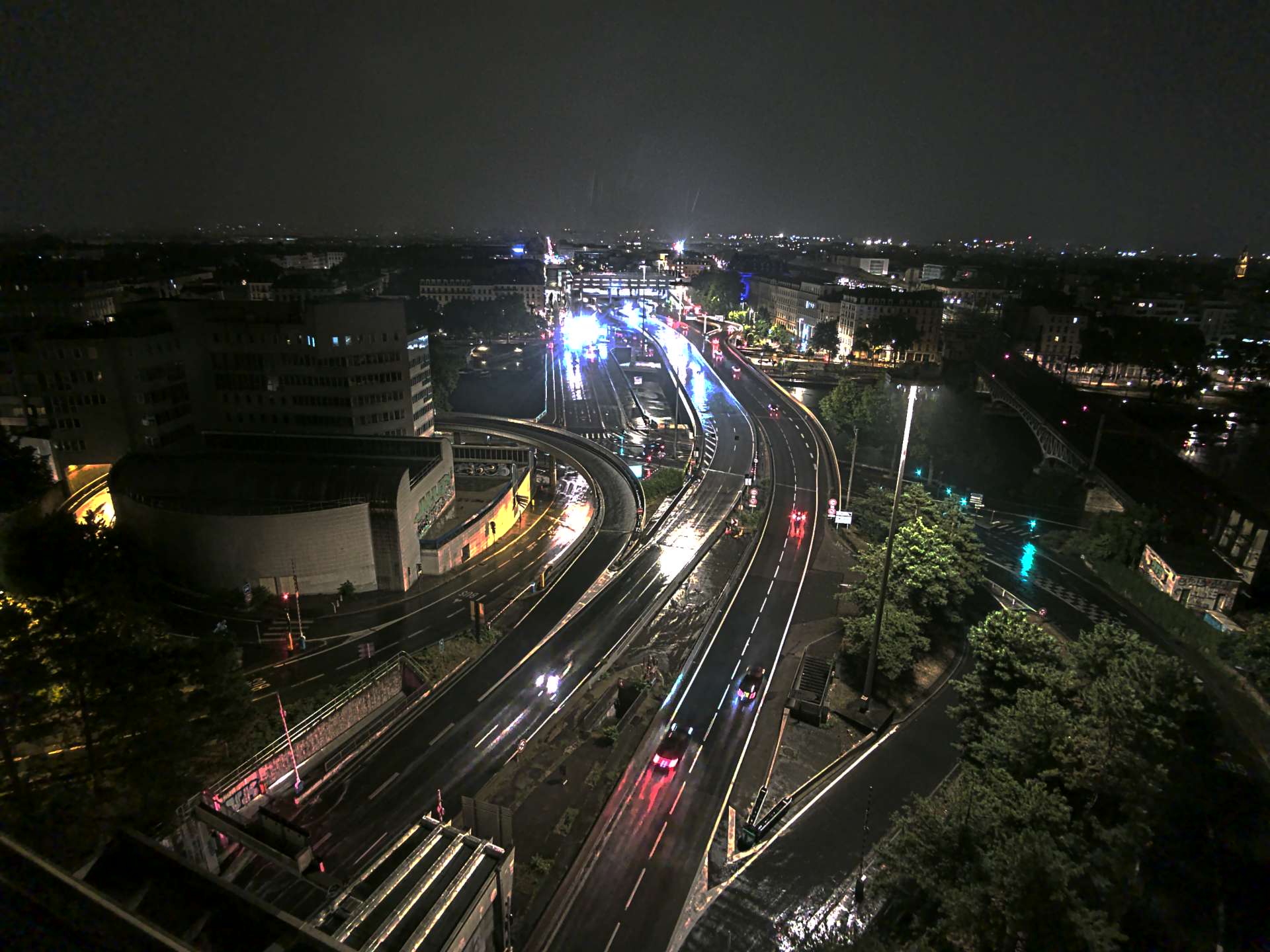 Caméra autoroute à Lyon Perrache à l'entrée Sud du Tunnel sous Fourvière, en direction de Marseille