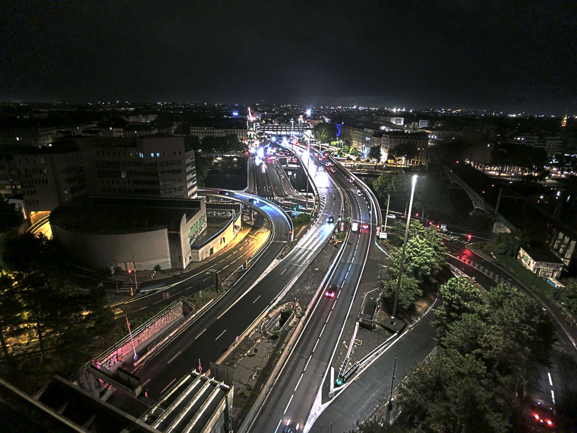 Caméra autoroute à Lyon Perrache à l'entrée Sud du Tunnel sous Fourvière, en direction de Marseille