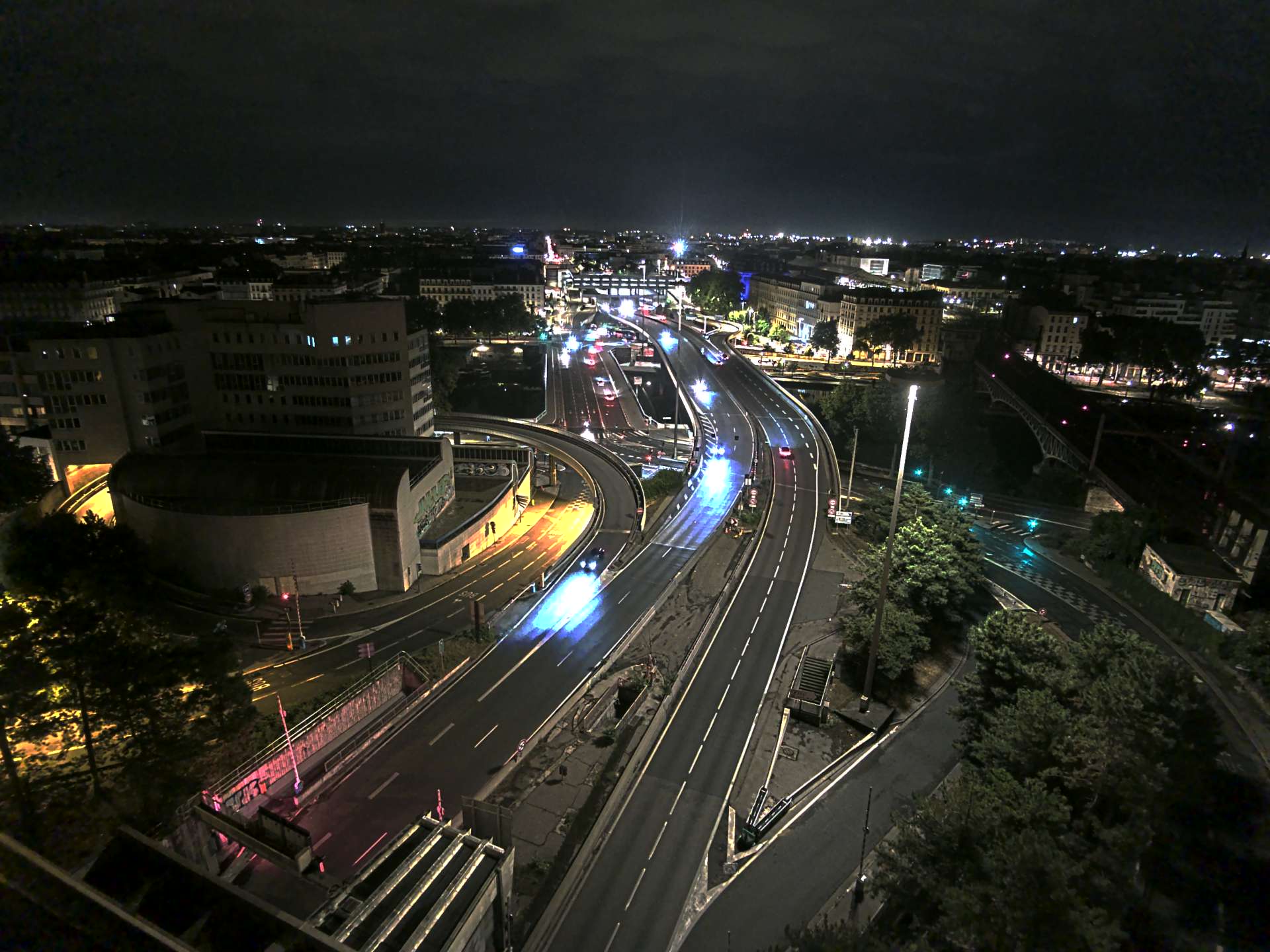 Caméra autoroute à Lyon Perrache à l'entrée Sud du Tunnel sous Fourvière, en direction de Marseille