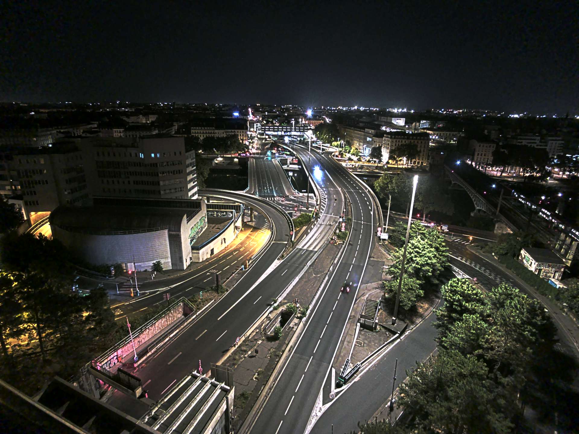 Caméra autoroute à Lyon Perrache à l'entrée Sud du Tunnel sous Fourvière, en direction de Marseille