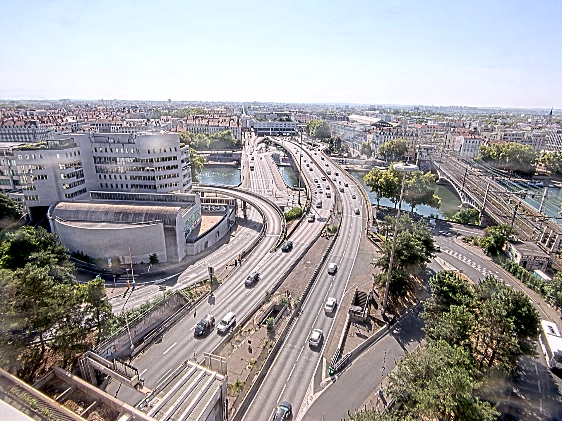 Caméra autoroute à Lyon Perrache à l'entrée Sud du Tunnel sous Fourvière, en direction de Marseille