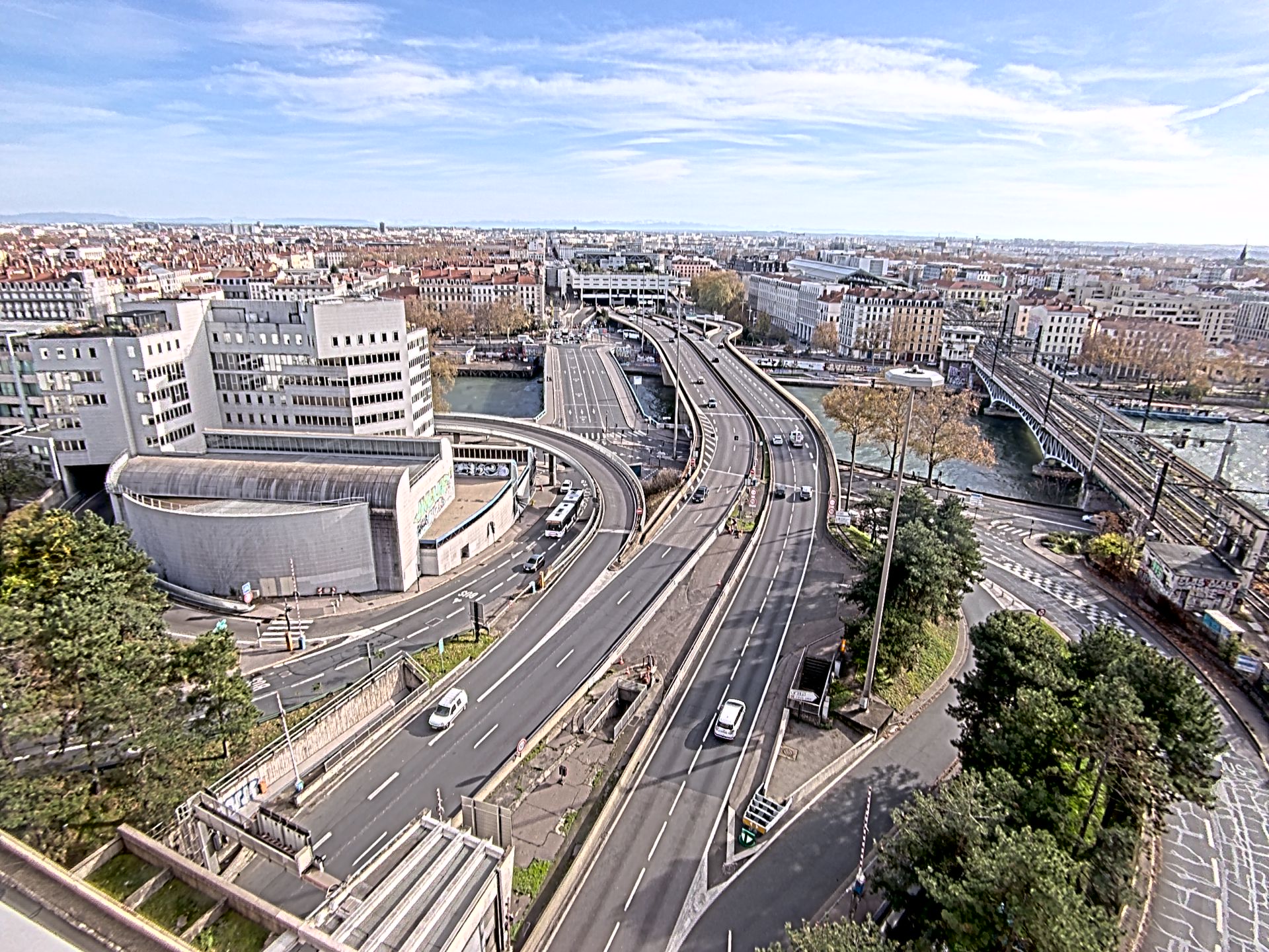 Caméra autoroute à Lyon Perrache à l'entrée Sud du Tunnel sous Fourvière, en direction de Marseille