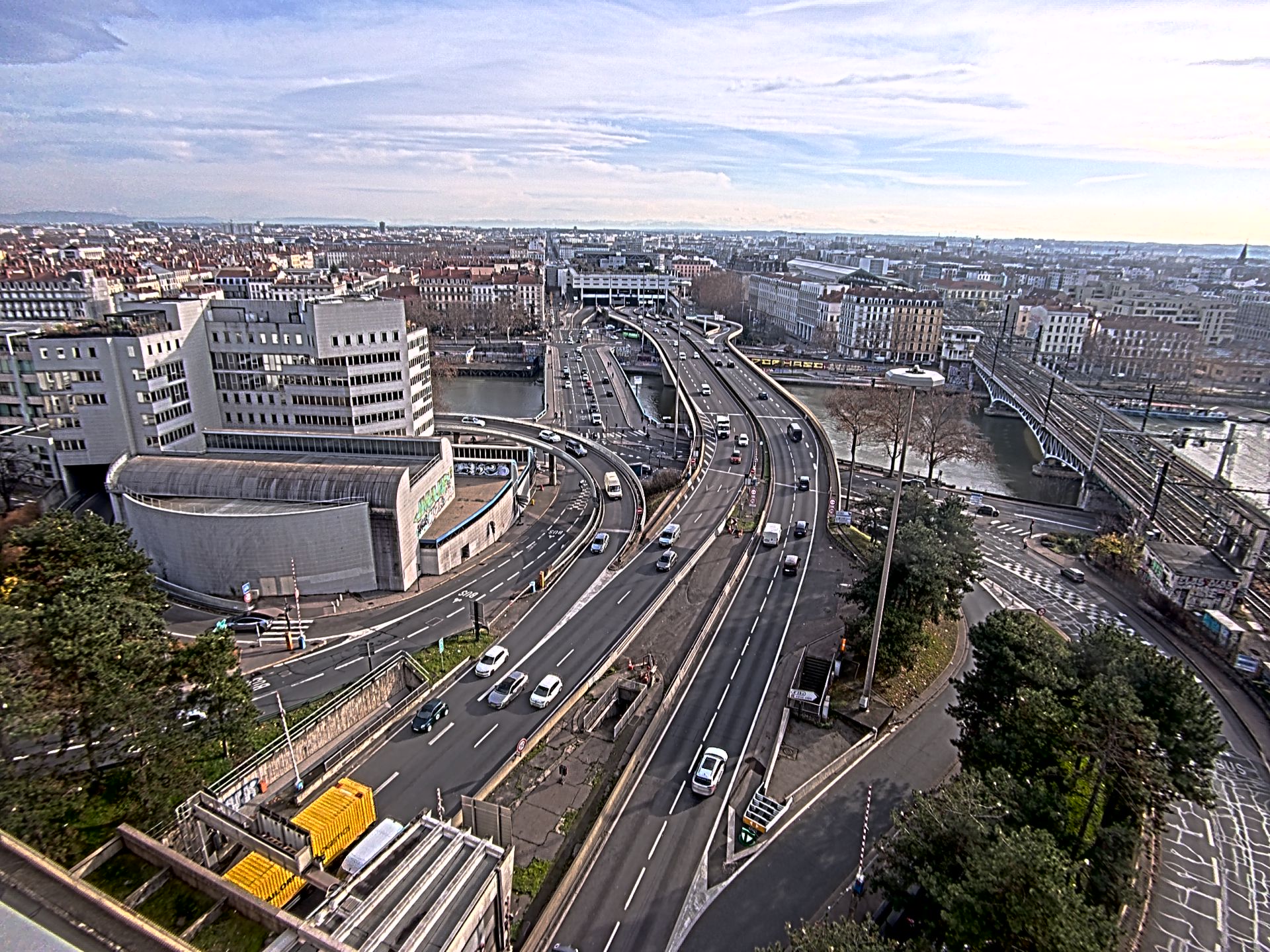 Caméra autoroute à Lyon Perrache à l'entrée Sud du Tunnel sous Fourvière, en direction de Marseille