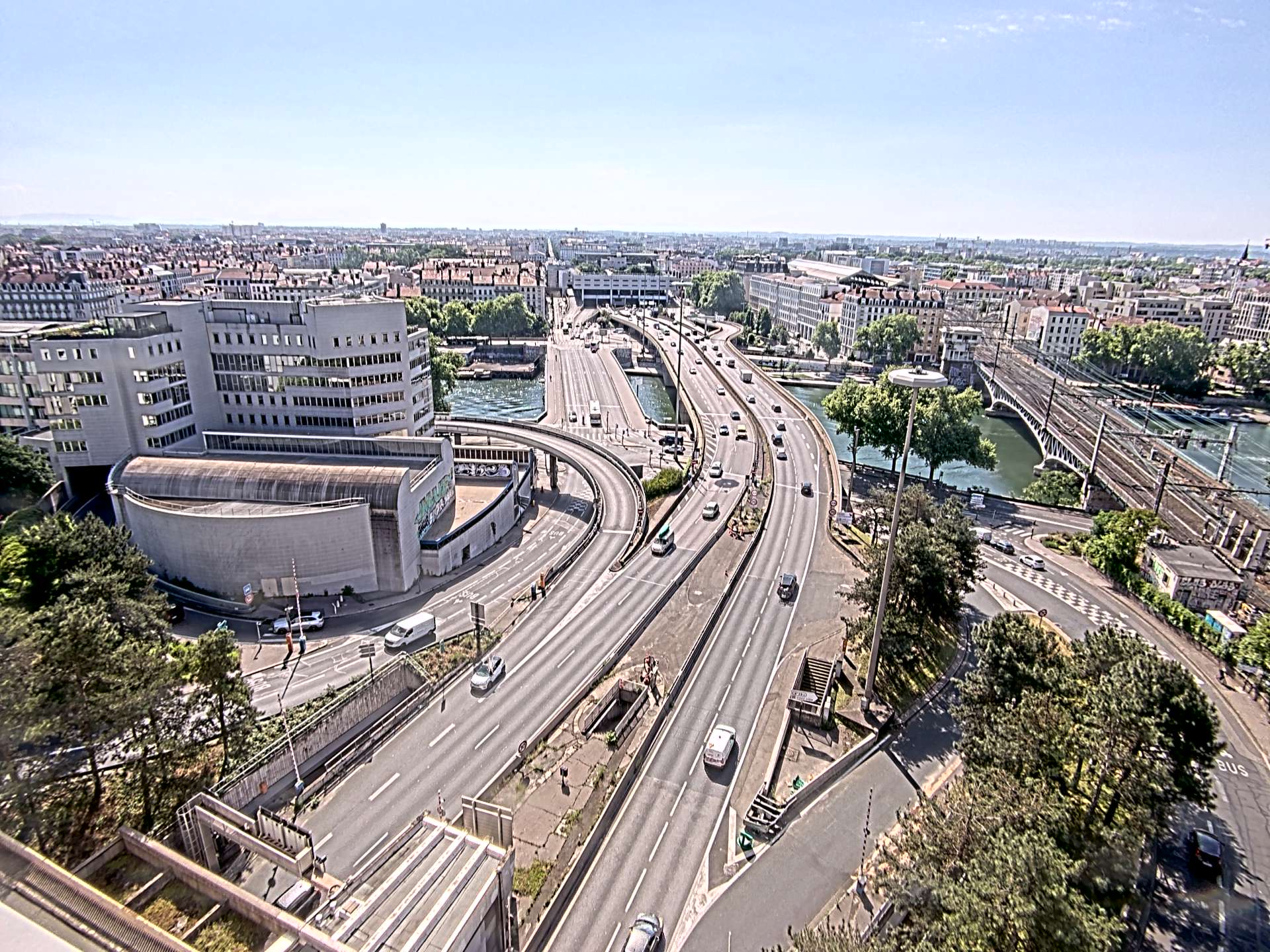 Caméra autoroute à Lyon Perrache à l'entrée Sud du Tunnel sous Fourvière, en direction de Marseille