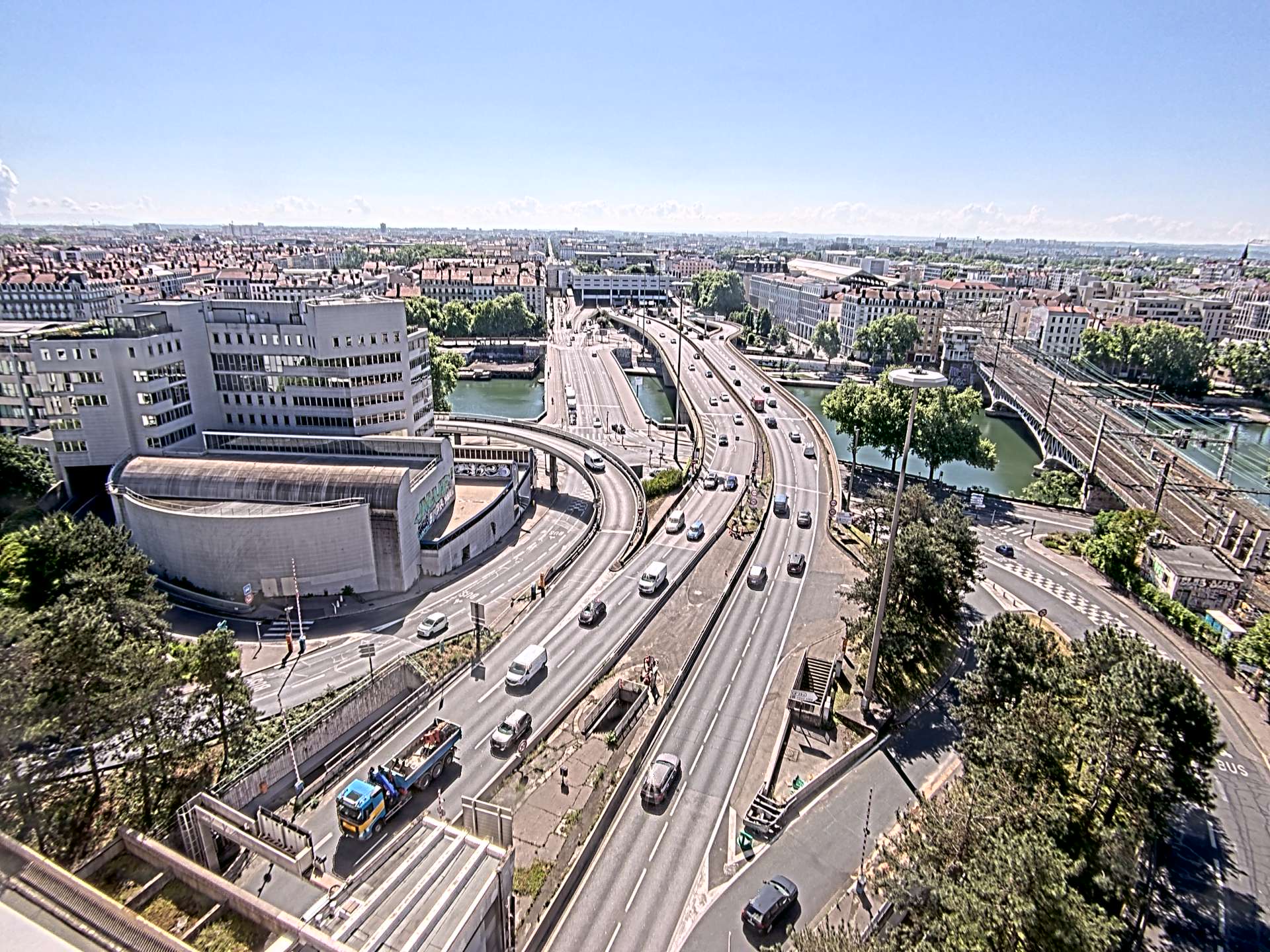 Caméra autoroute à Lyon Perrache à l'entrée Sud du Tunnel sous Fourvière, en direction de Marseille